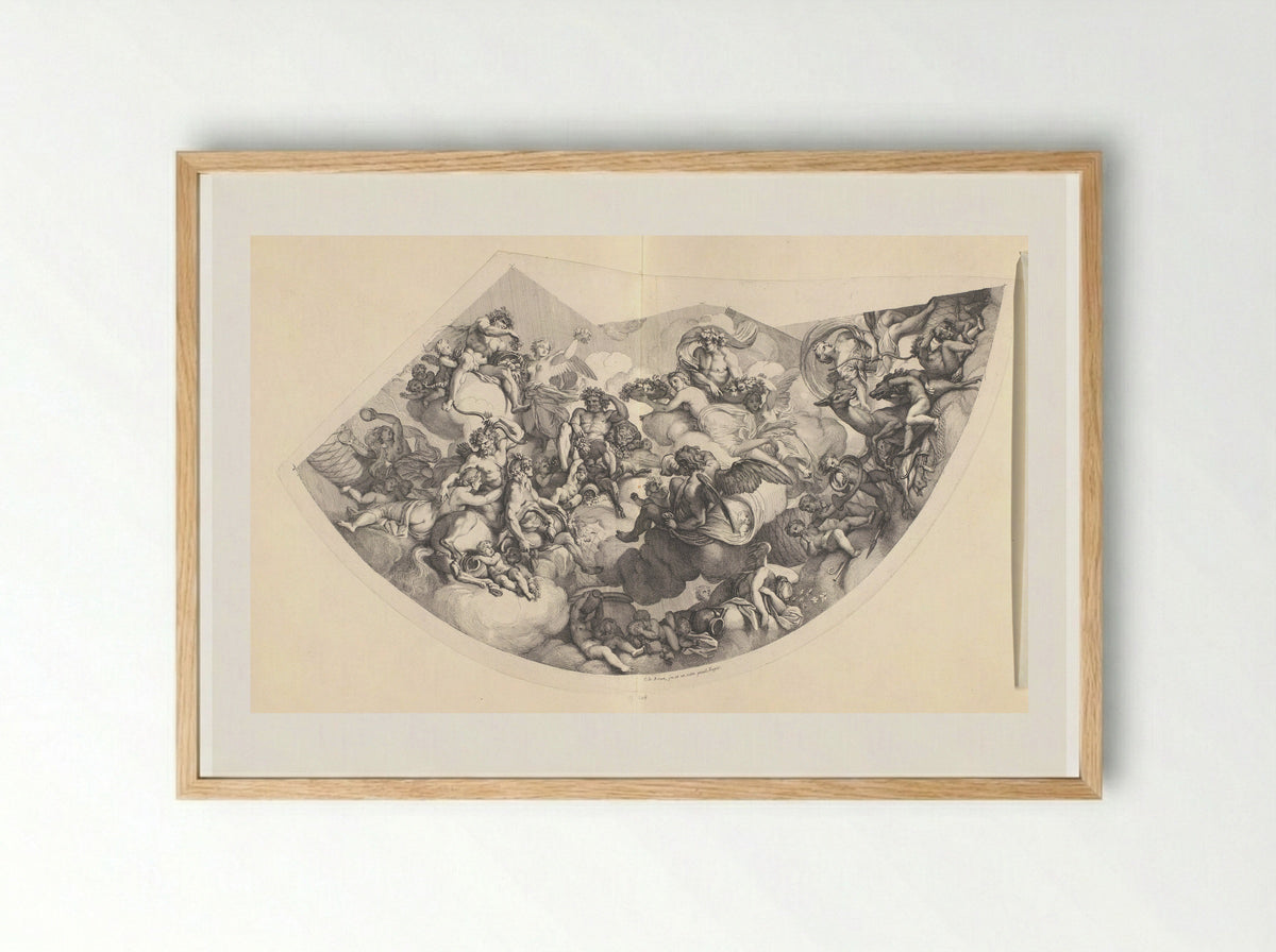Vergadering van goden - Gérard Audran - Framed Print Wood