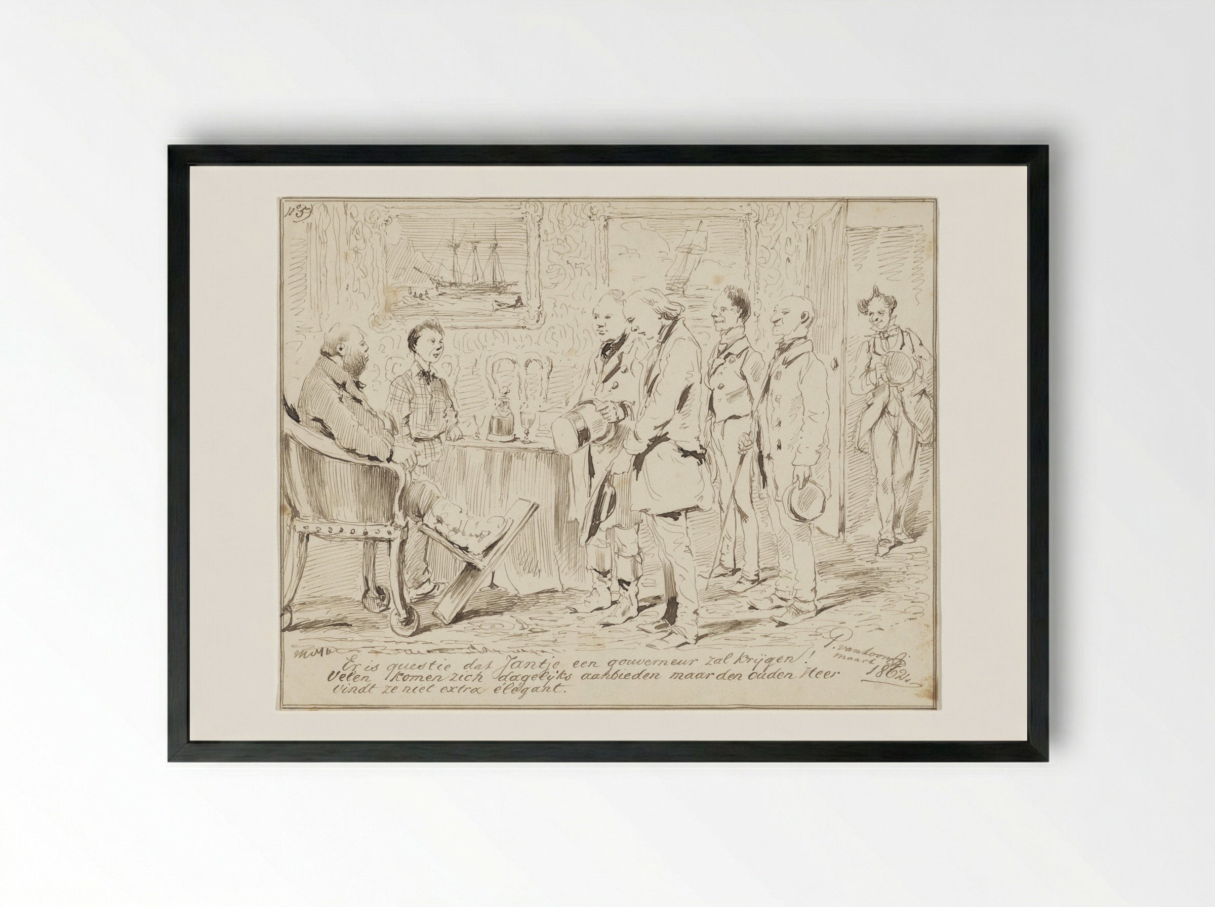 Verhaal van de jongen Jantje, nr. 5 - Pieter van Loon - Framed Print Black