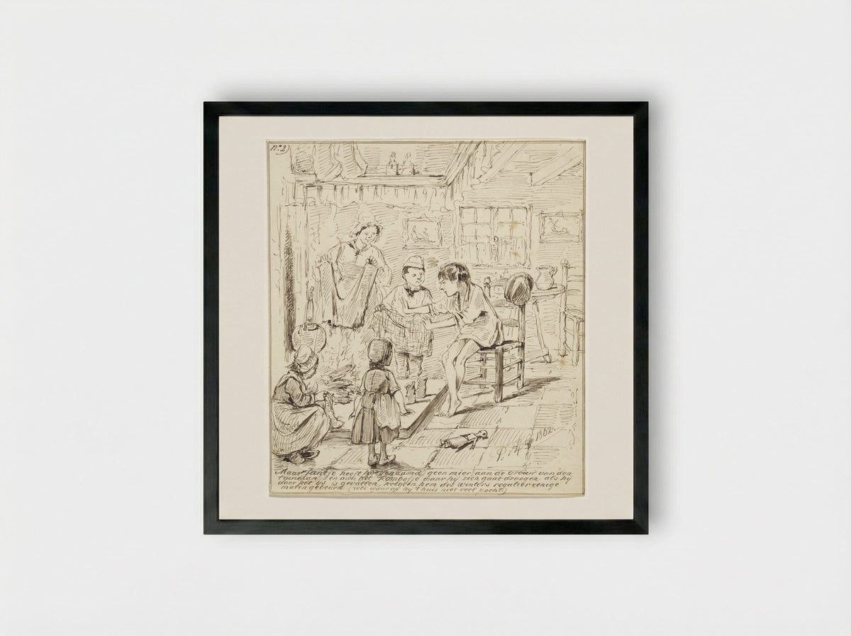 Verhaal van de jongen Jantje, nr. 2 - Pieter van Loon - Framed Print Black