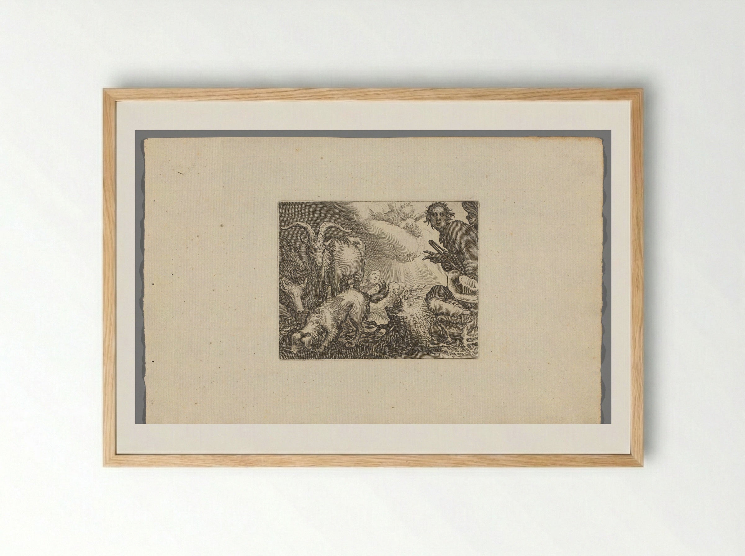 Verkondiging aan de herders - Boëtius Adamsz. Bolswert - Framed Print Wood