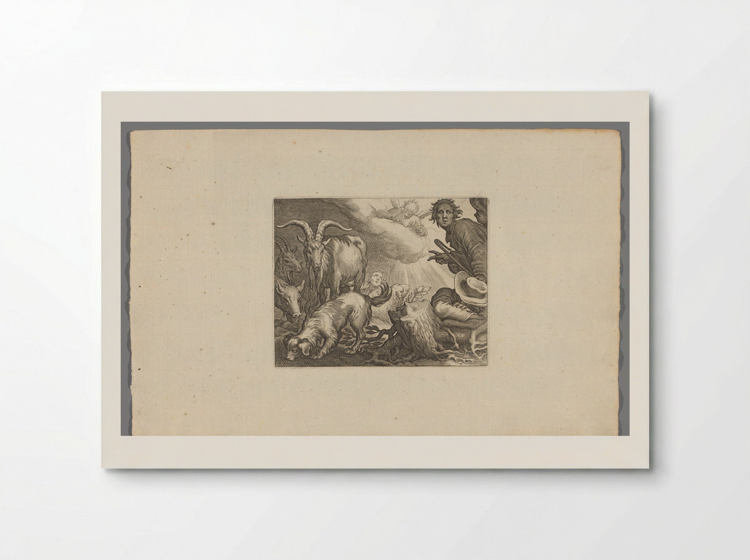 Verkondiging aan de herders - Boëtius Adamsz. Bolswert - Poster