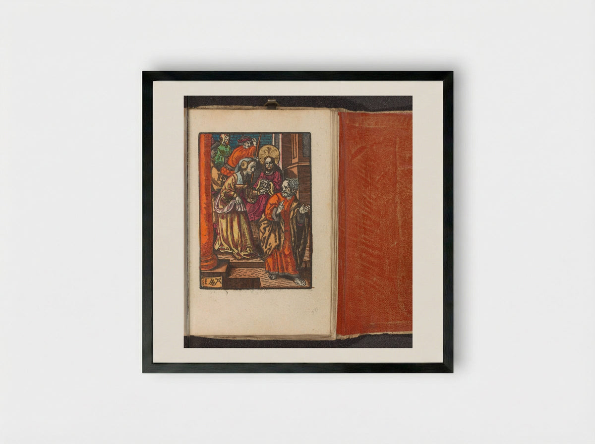 Verloochening van Petrus - Doen Pietersz. - Framed Print Black