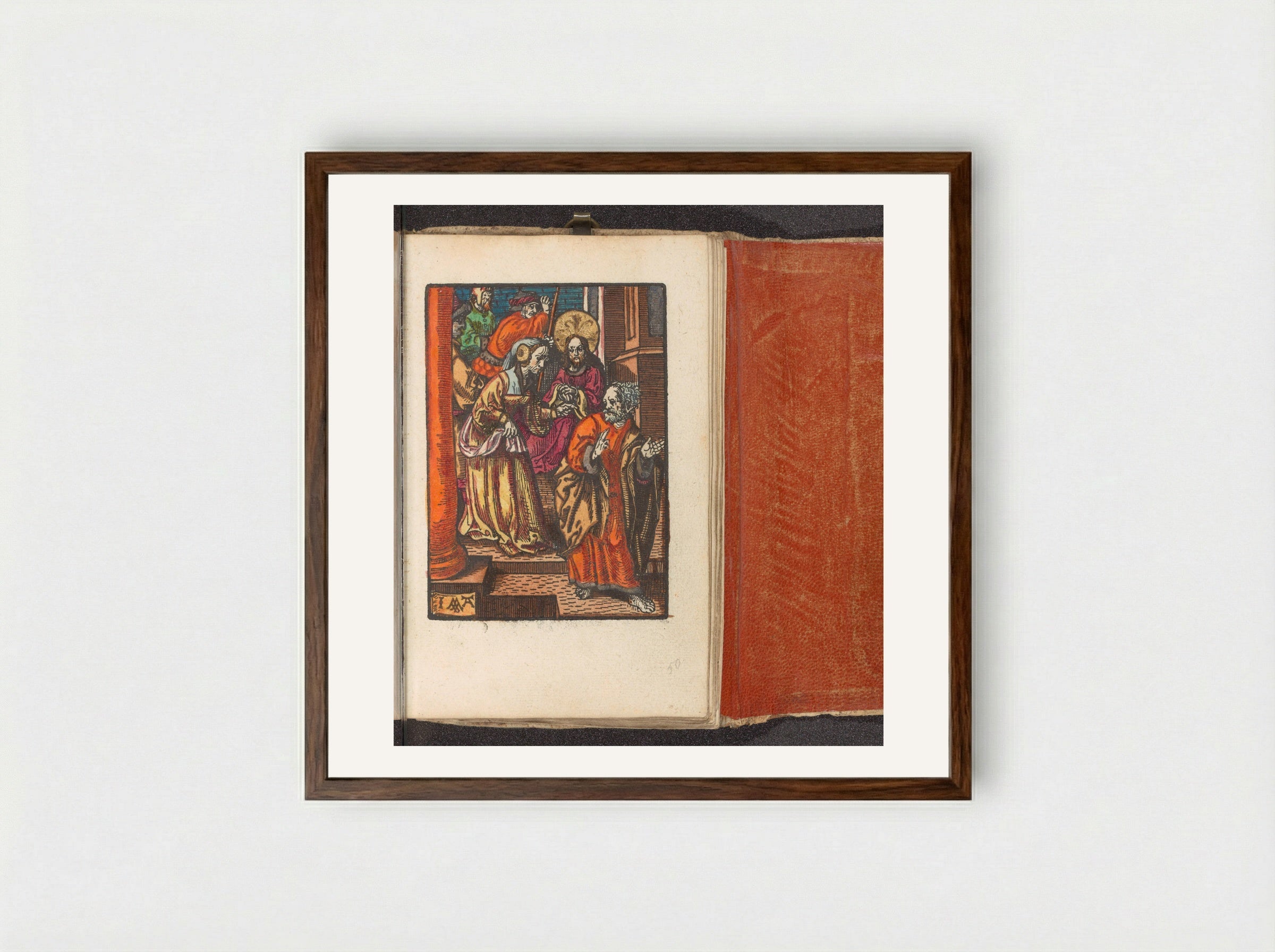 Verloochening van Petrus - Doen Pietersz. - Framed Print Dark Wood