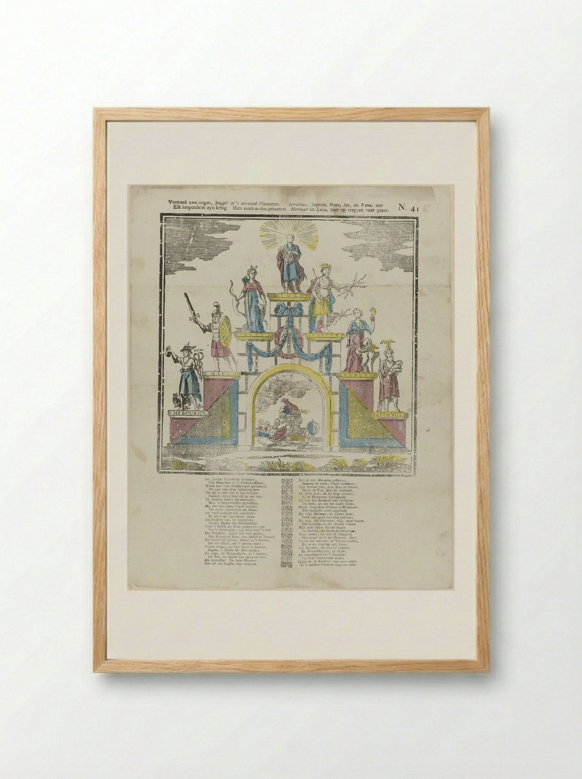 Vermaak uwe oogen, jeugd! in 't zevental planeeten - Glenisson & Zonen - Framed Print Wood
