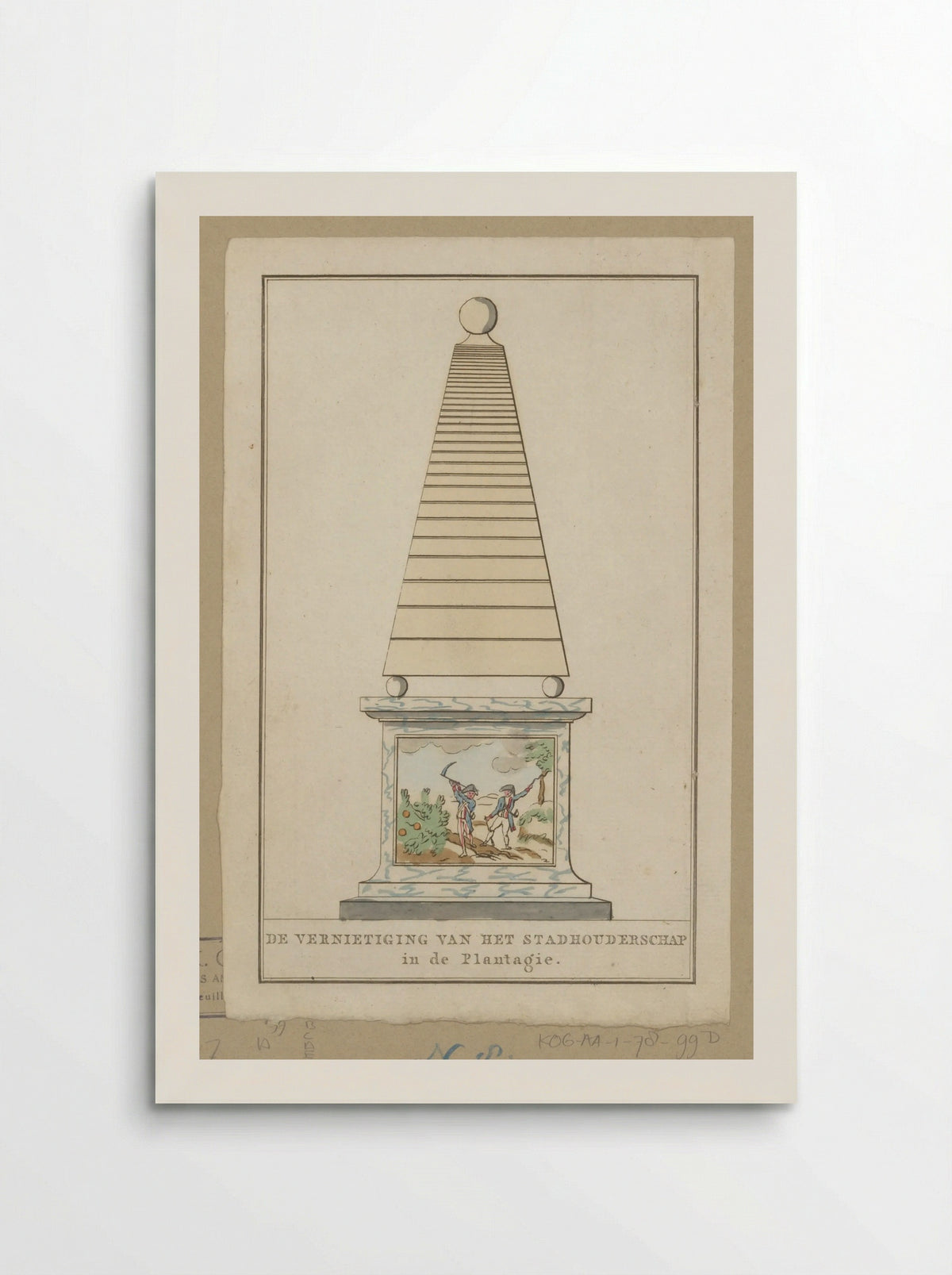 Vernietiging van het stadhouderschap, decoratie in de Plantage te Amsterdam - Noach van der Meer (II) - Poster