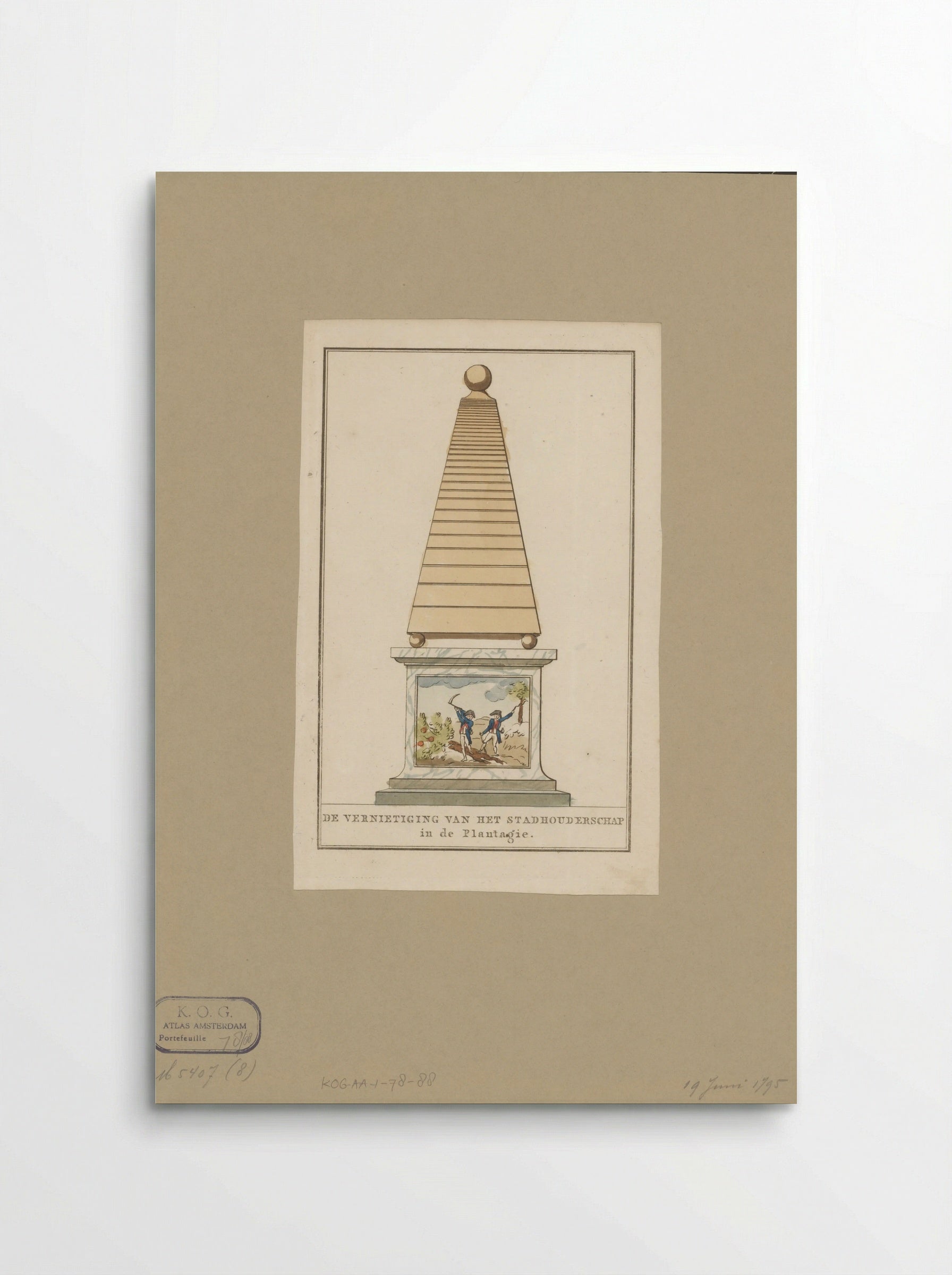 Vernietiging van het stadhouderschap, decoratie in de Plantage - Noach van der Meer (II) - Poster