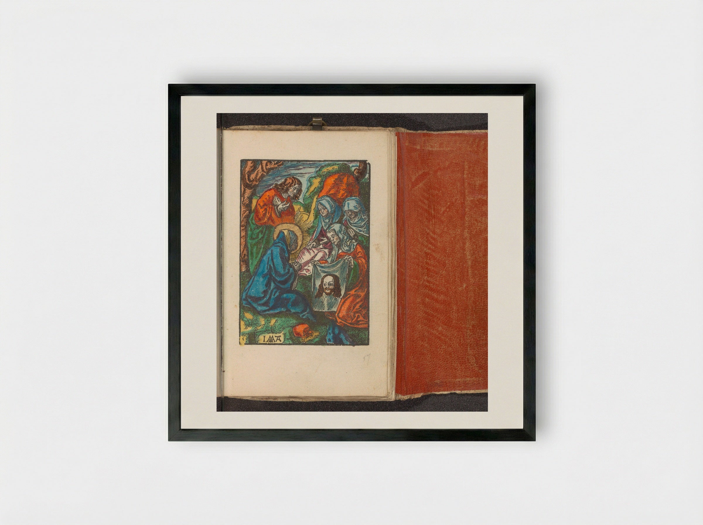 Veronica Showing the Sudarium to Mary and John - Doen Pietersz. - Framed Print Black