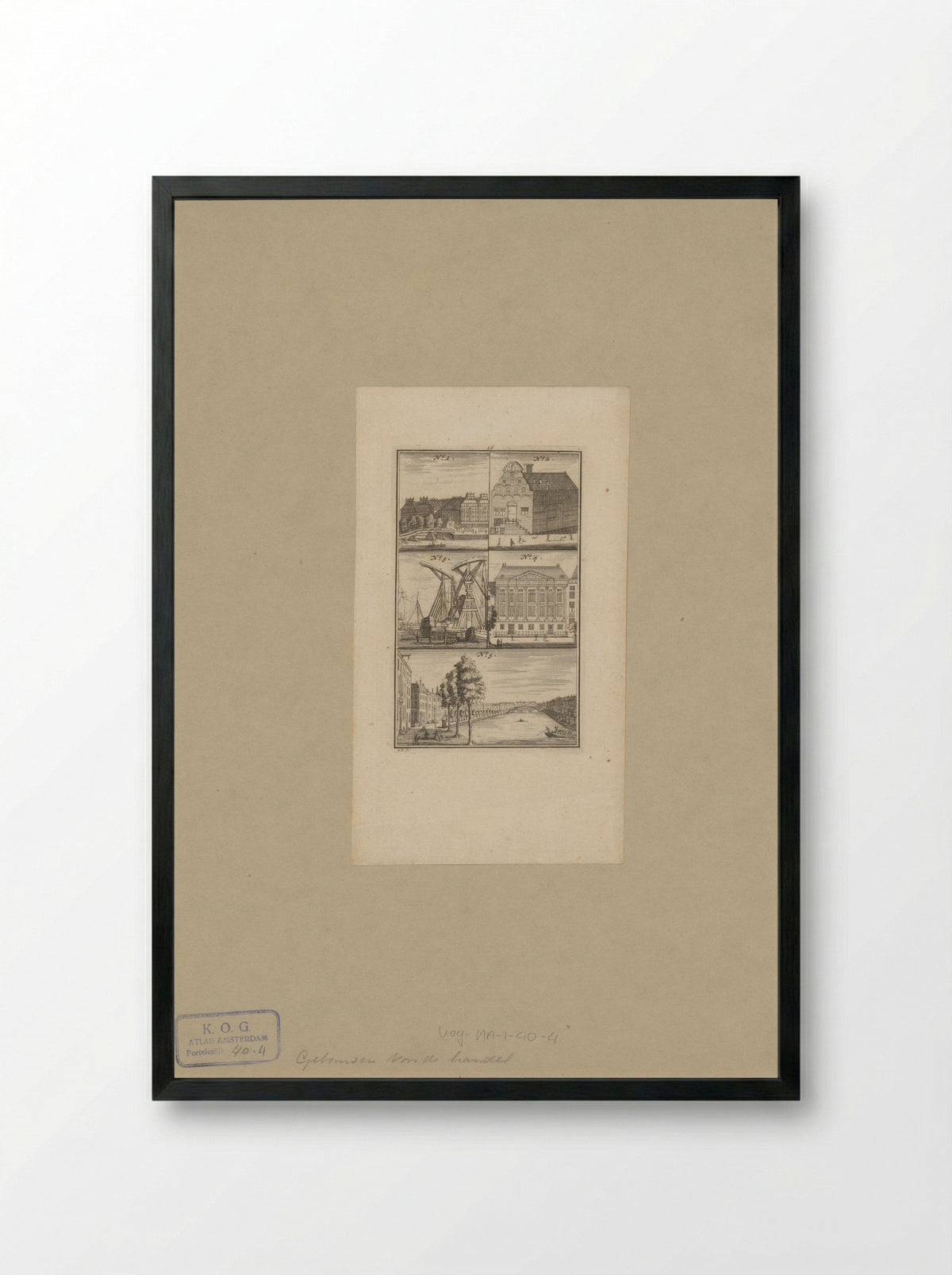 Verschillende gebouwen en stadsgezichten te Amsterdam - Johannes Marshoorn - Framed Print Black