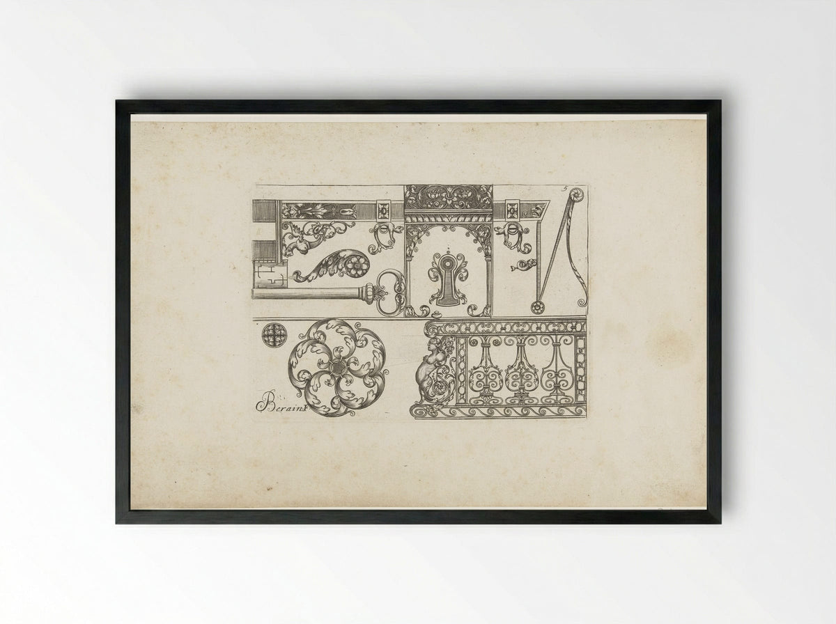 Verschillende motieven in twee vlakken - Hugues Brisville - Framed Print Black