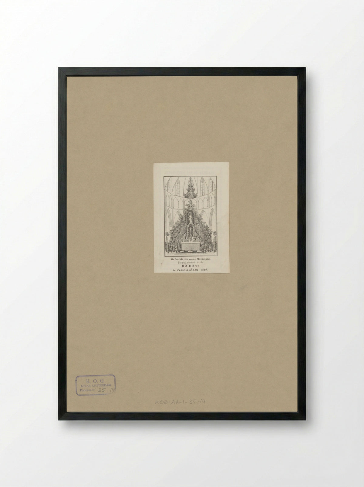Versierd altaar van de Onze Lieve-Vrouwekerk te Amsterdam - Anonymous - Framed Print Black