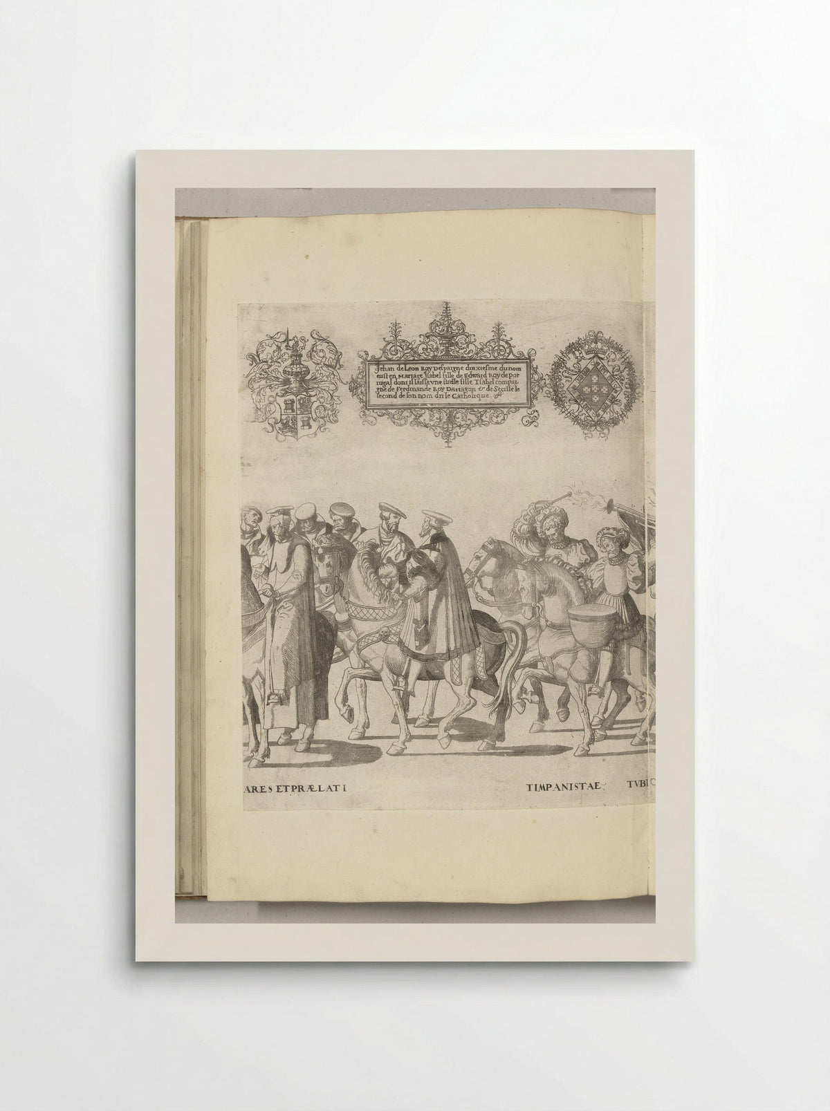 Vertegenwoordigers van de Universiteit van Bologna en twee trommelslagers, plaat [HH] - Nicolaas Hogenberg - Poster