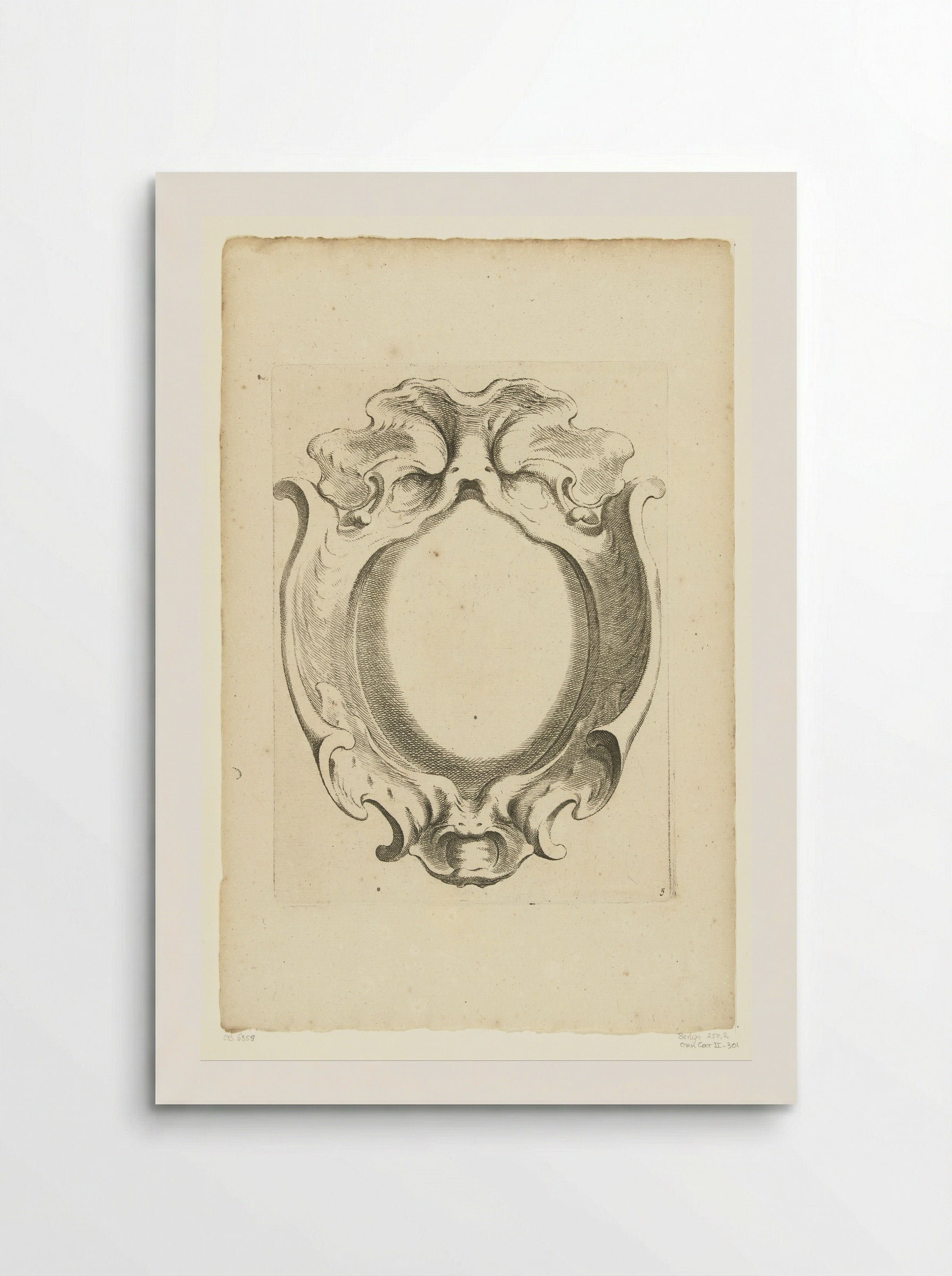 Verticale kwabcartouche met masker - Johannes Lutma - Poster