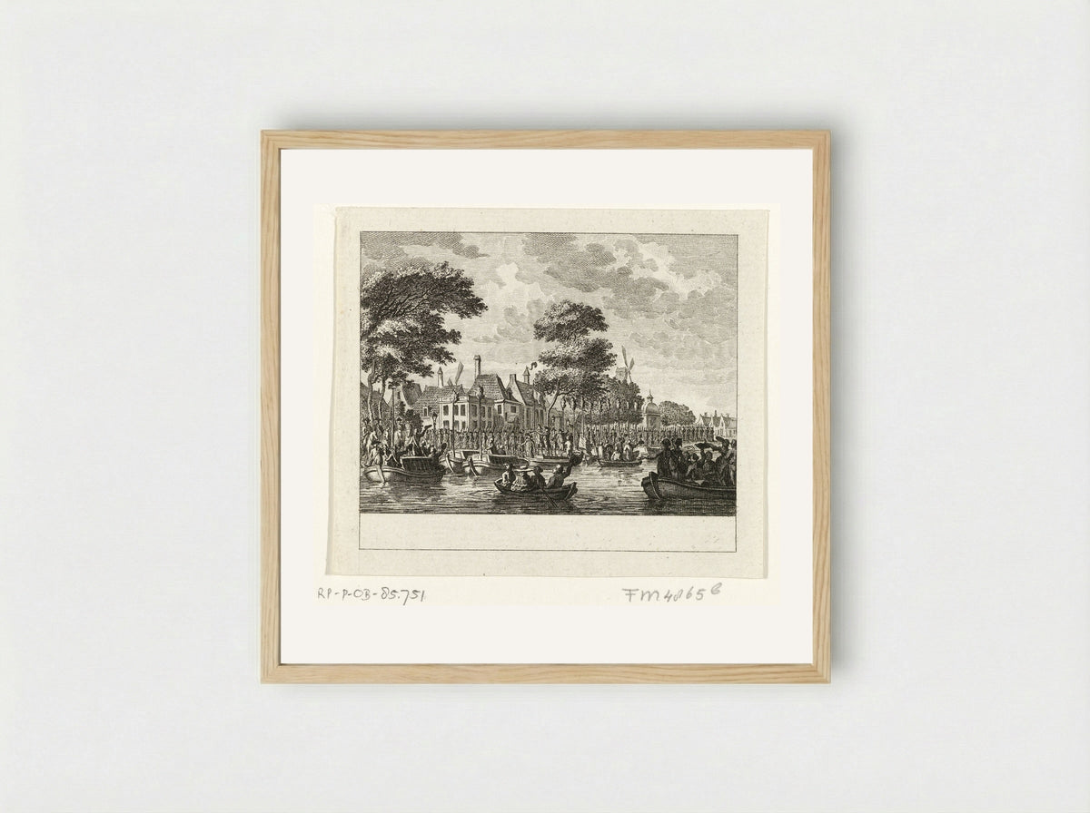 Vertrek van de Amsterdammers naar Utrecht - Cornelis Brouwer - Framed Print Wood
