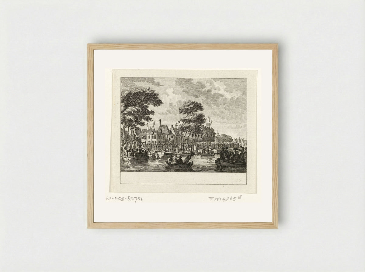 Vertrek van de Amsterdammers naar Utrecht - Cornelis Brouwer - Framed Print Wood
