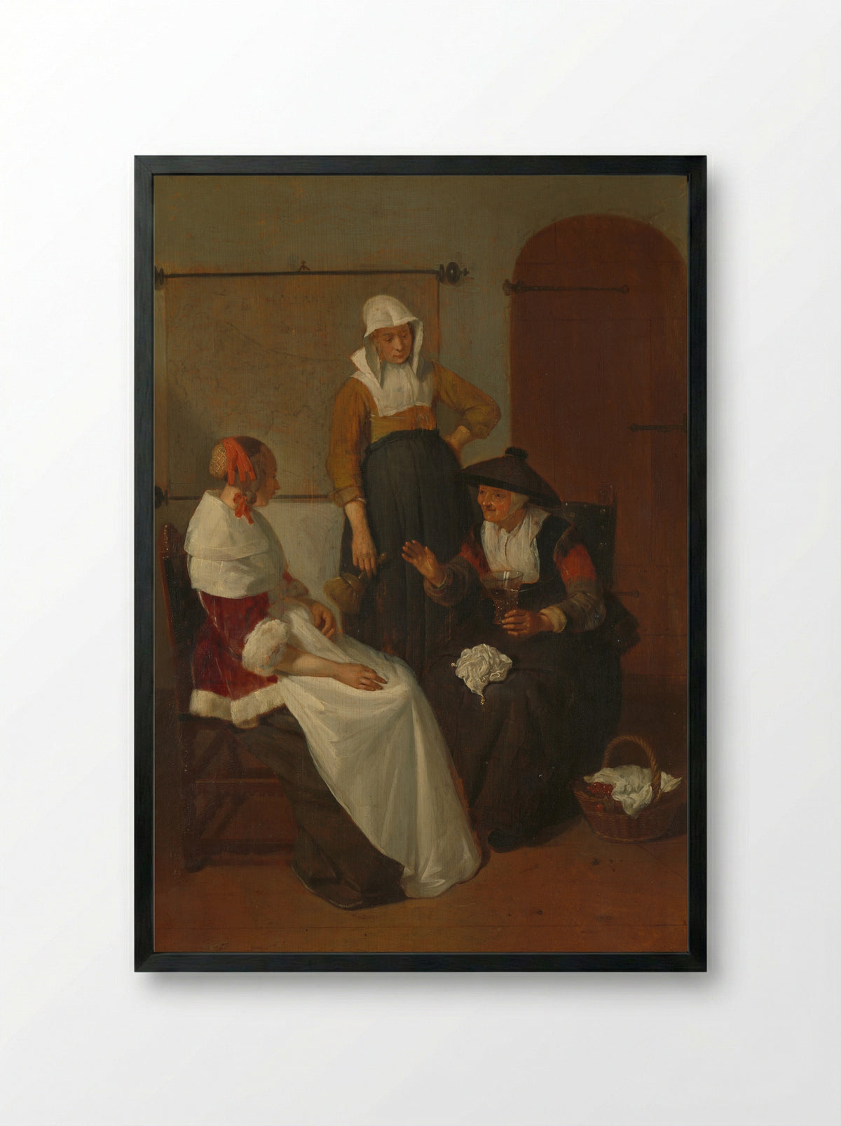 Vertrouwelijk onderhoud - Quiringh Gerritsz. van Brekelenkam - Framed Print Black