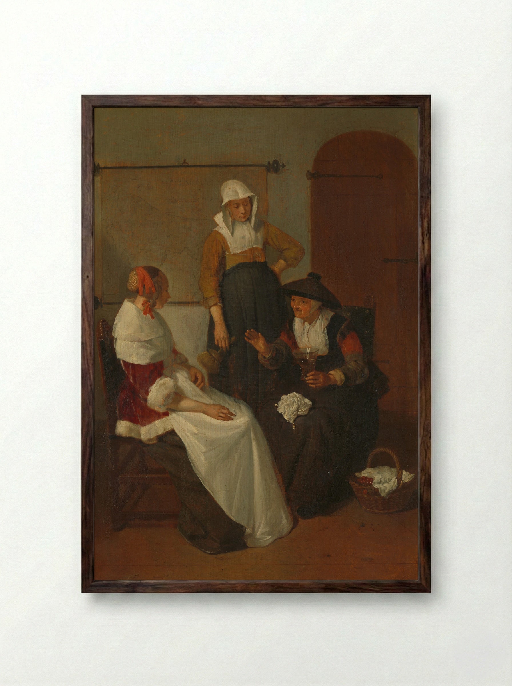 Vertrouwelijk onderhoud - Quiringh Gerritsz. van Brekelenkam - Framed Print Dark Wood