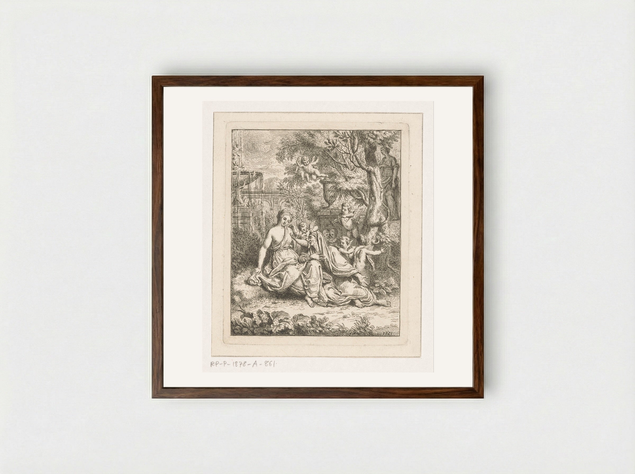 Vertumnus and Pomona - Louis Fabritius Dubourg - Framed Print Dark Wood
