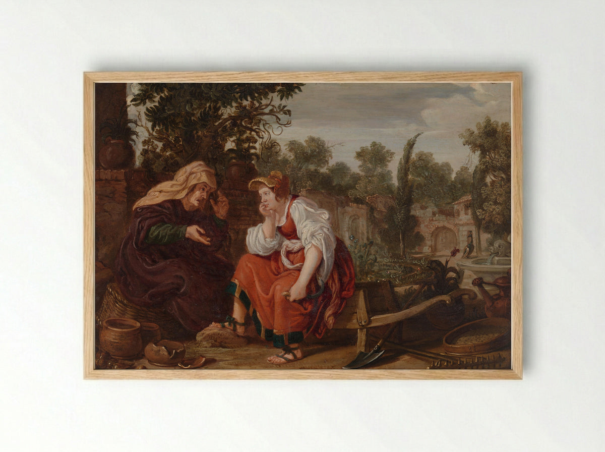 Vertumnus and Pomona - Jan Tengnagel - Framed Print Wood