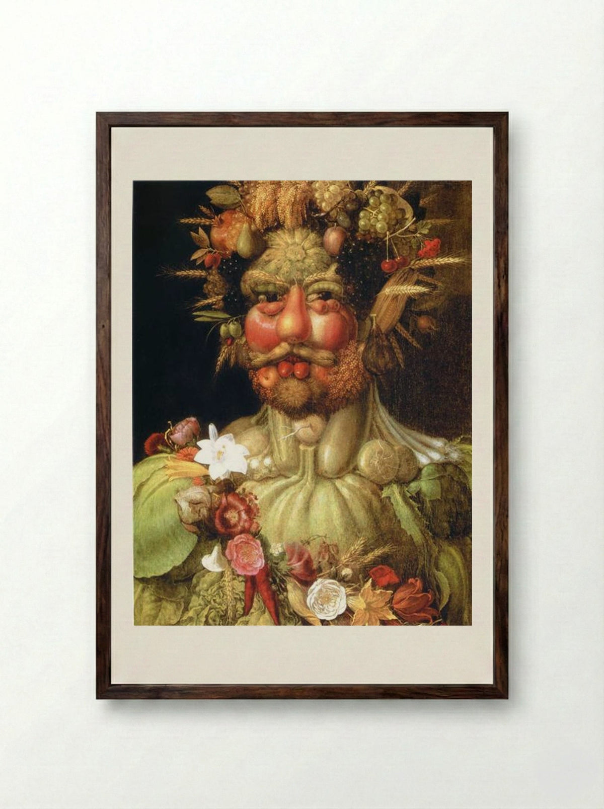 Vertumnus - Giuseppe Arcimboldo - Framed Print Dark Wood