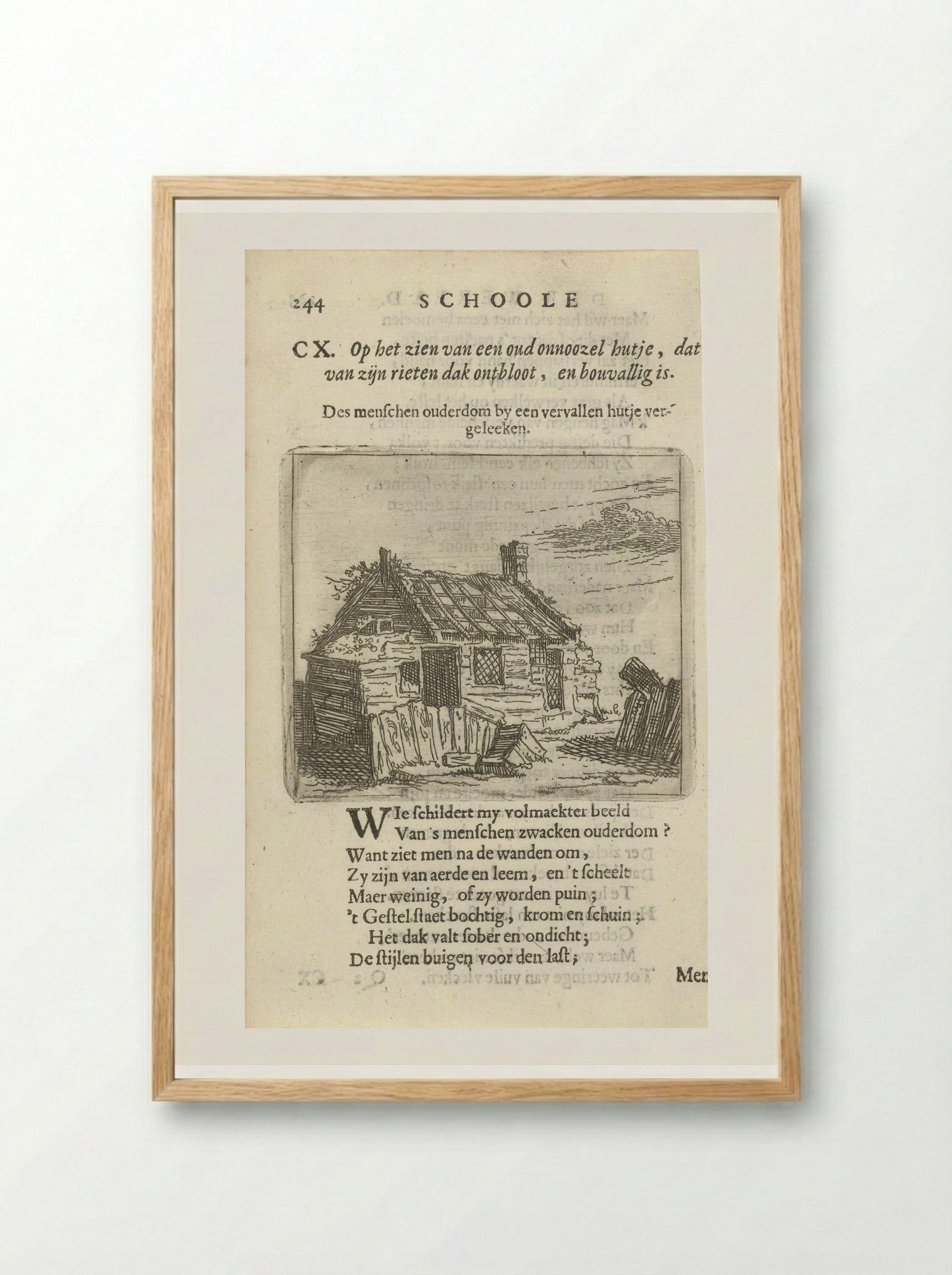 Vervallen huis (Dilapidated Cottage) - Arnold Houbraken - Framed Print Wood