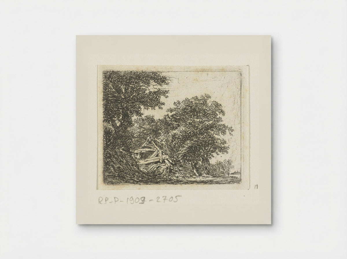 Vervallen hut in het bos - Hermanus van Brussel - Poster
