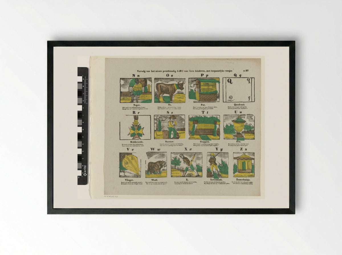 Vervolg van het nieuw prentkundig ABC voor lieve kinderen - Glenisson & Zonen - Framed Print Black