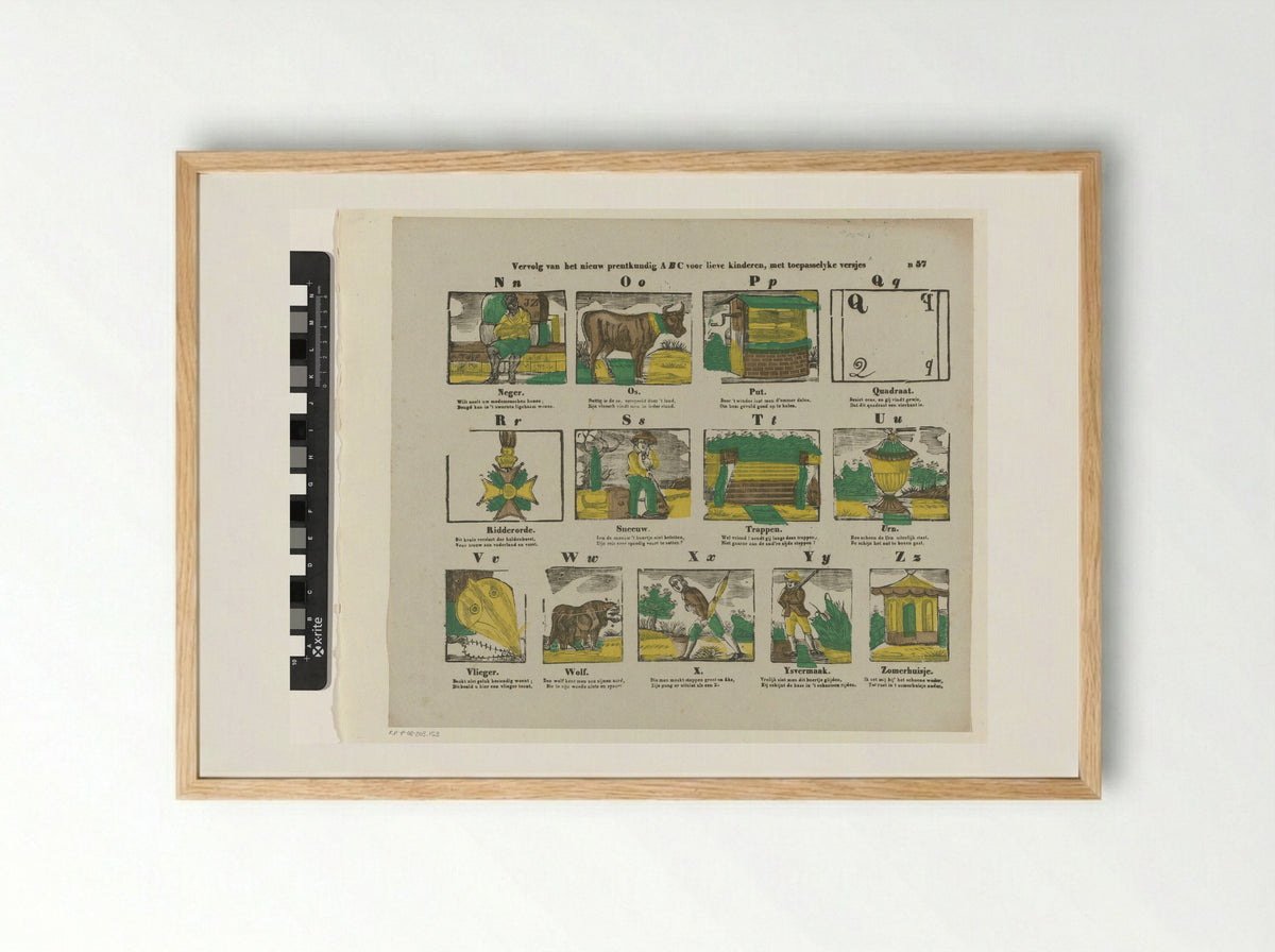 Vervolg van het nieuw prentkundig ABC voor lieve kinderen - Glenisson & Zonen - Framed Print Wood