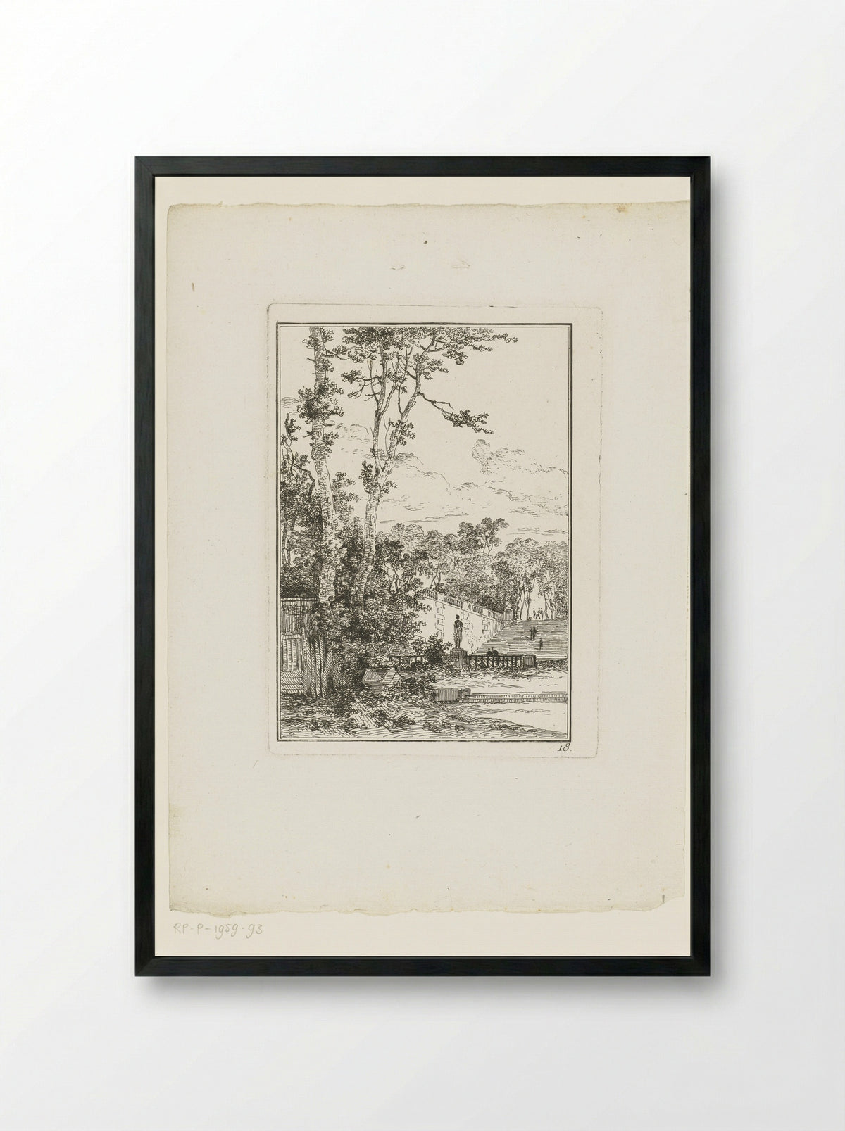 Verwaarloosd park - Louis Gabriel Moreau - Framed Print Black