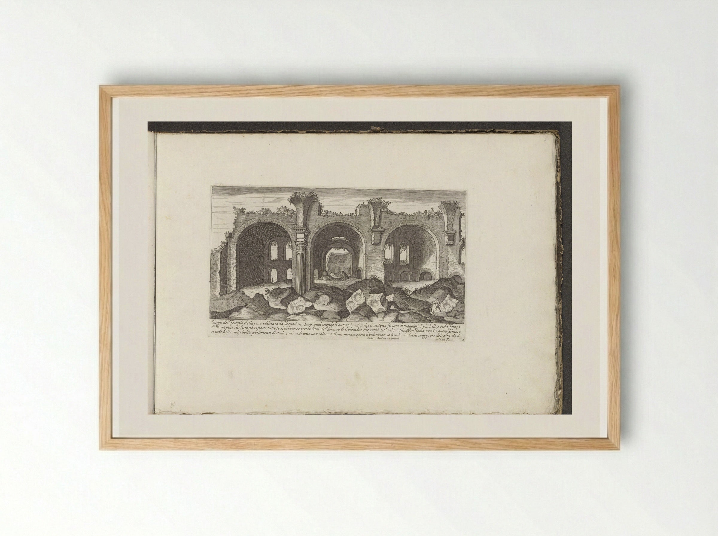 Vestigii del Tempio della Pace - Giovanni Giacomo de' Rossi - Framed Print Wood