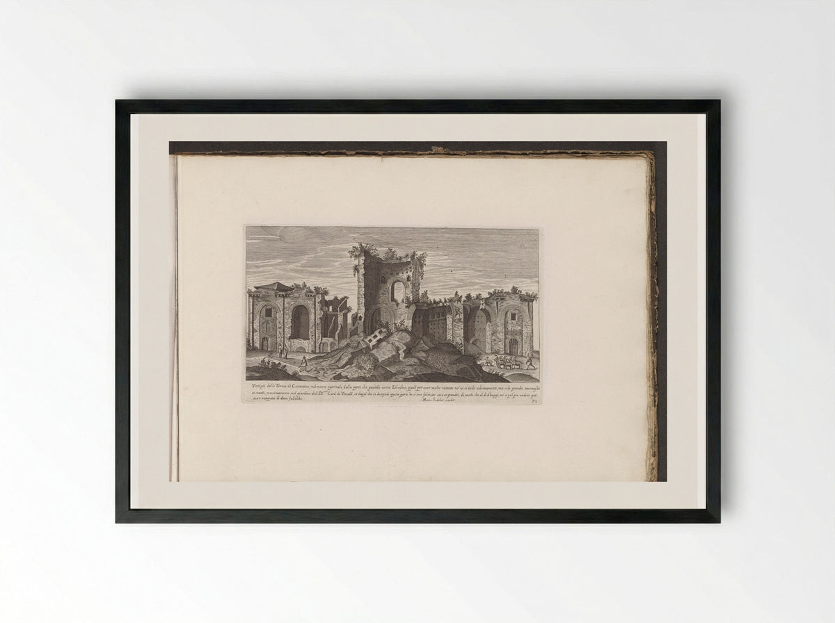 Vestigij delle Terme di Costantino - Giovanni Giacomo de' Rossi - Framed Print Black