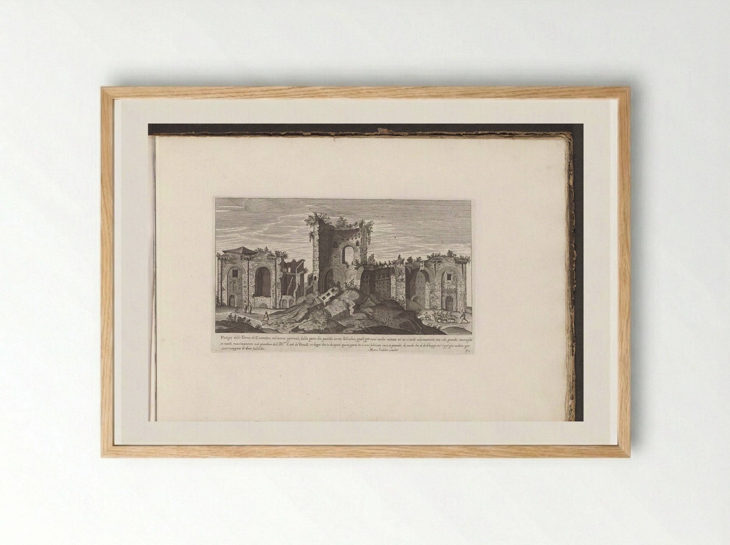 Vestigij delle Terme di Costantino - Giovanni Giacomo de' Rossi - Framed Print Wood