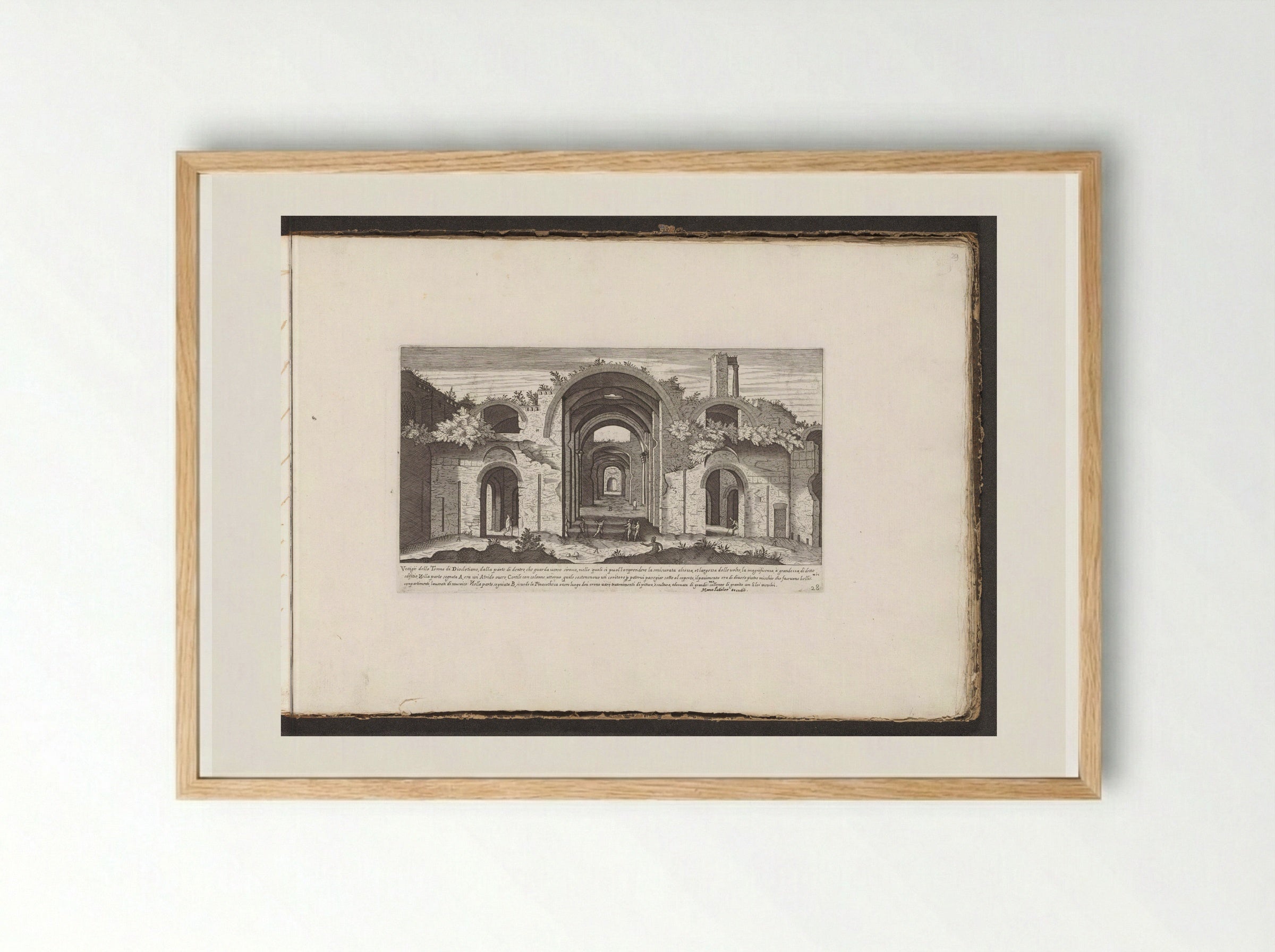 Vestigio delle Terme di Diocletiano - Giovanni Giacomo de' Rossi - Framed Print Wood