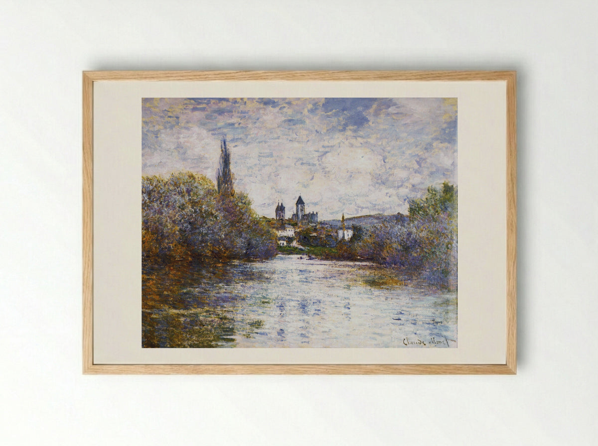 Vetheuil, The Small Arm of the Seine - Claude Monet - Framed Print Wood