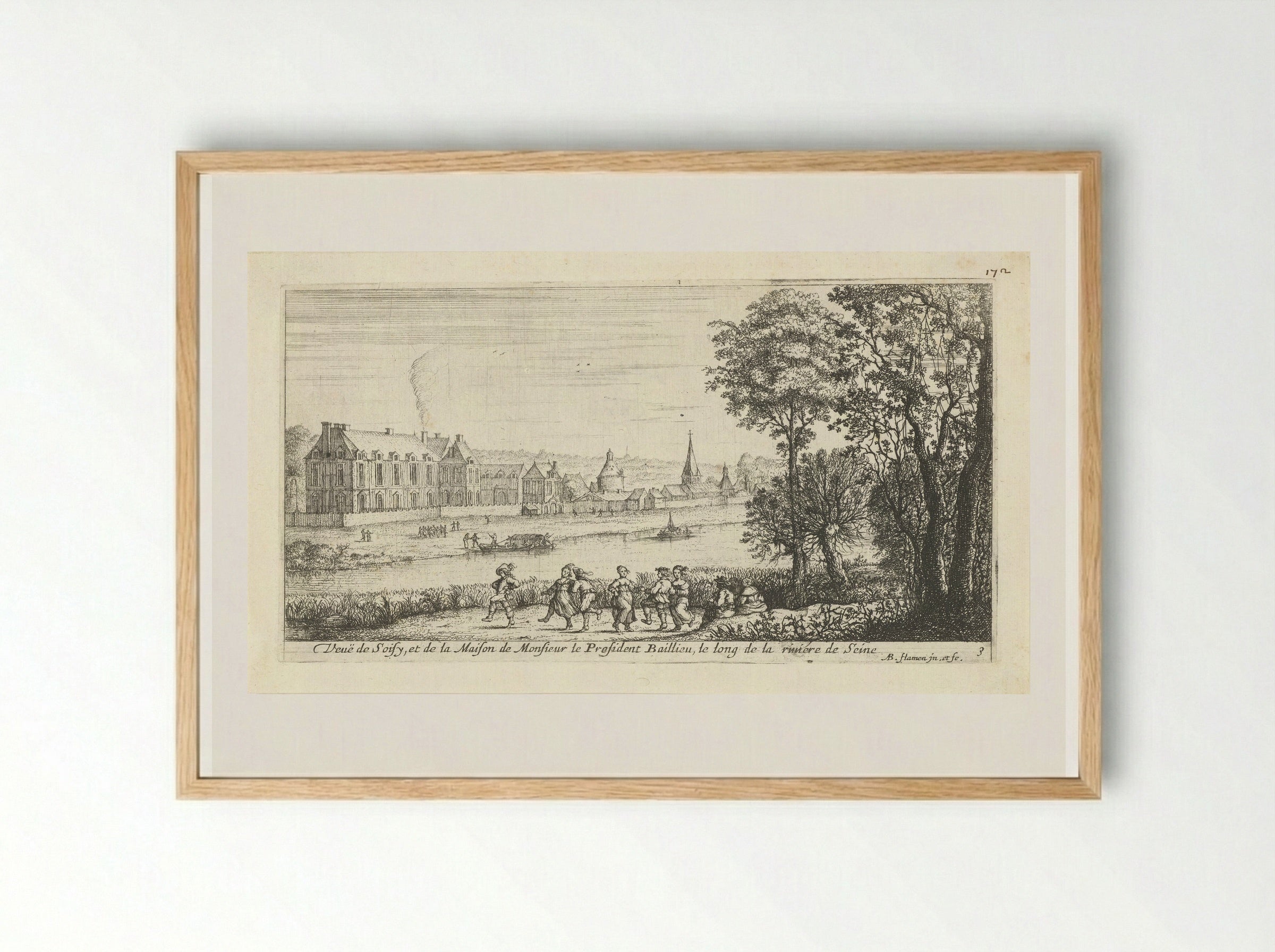 Veuë de Soisy - Albert Flamen - Framed Print Wood