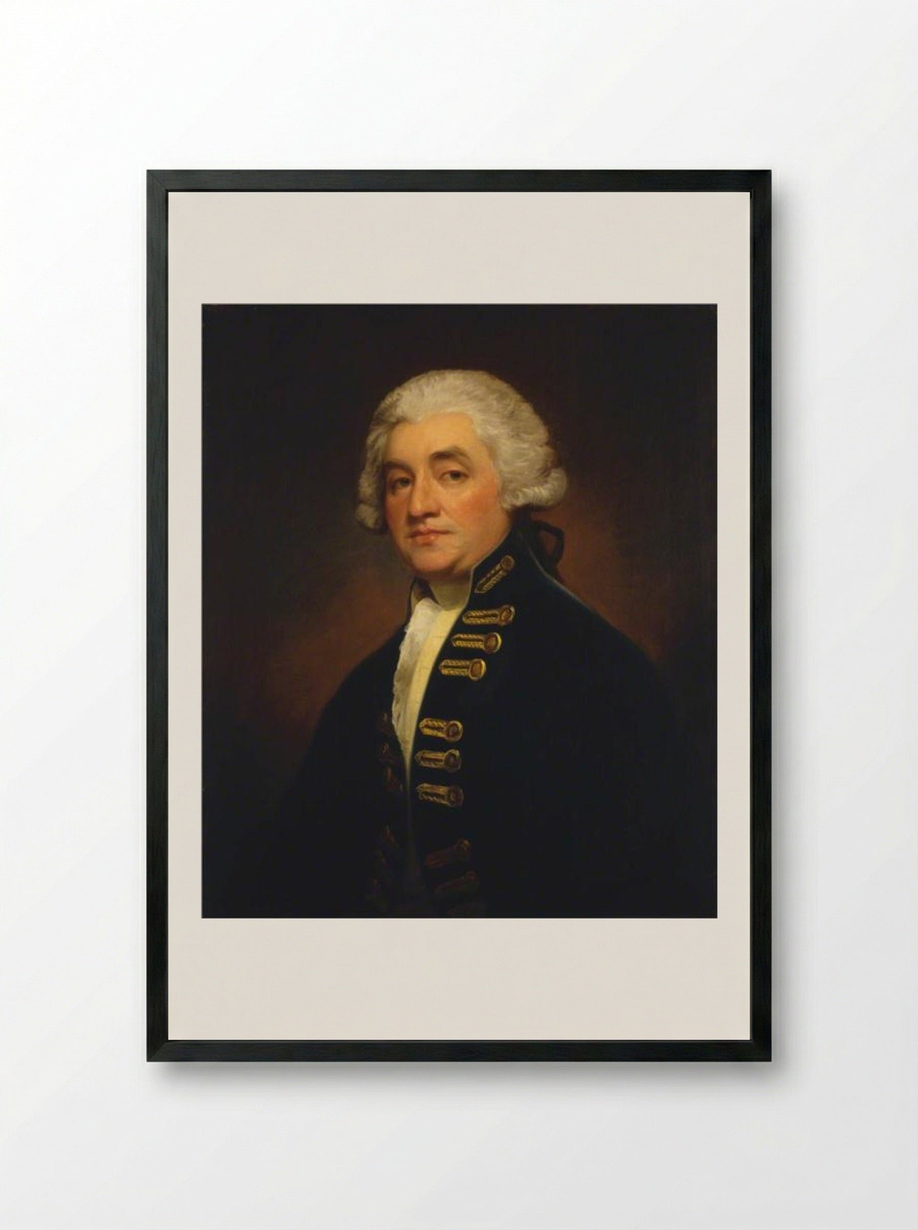 Vice-Admiral Sir Joshua Rowley - George Romney - Framed Print Black