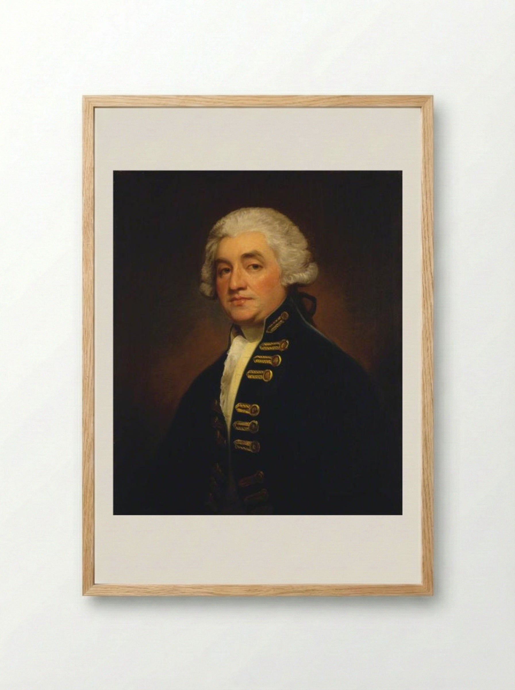 Vice-Admiral Sir Joshua Rowley - George Romney - Framed Print Wood
