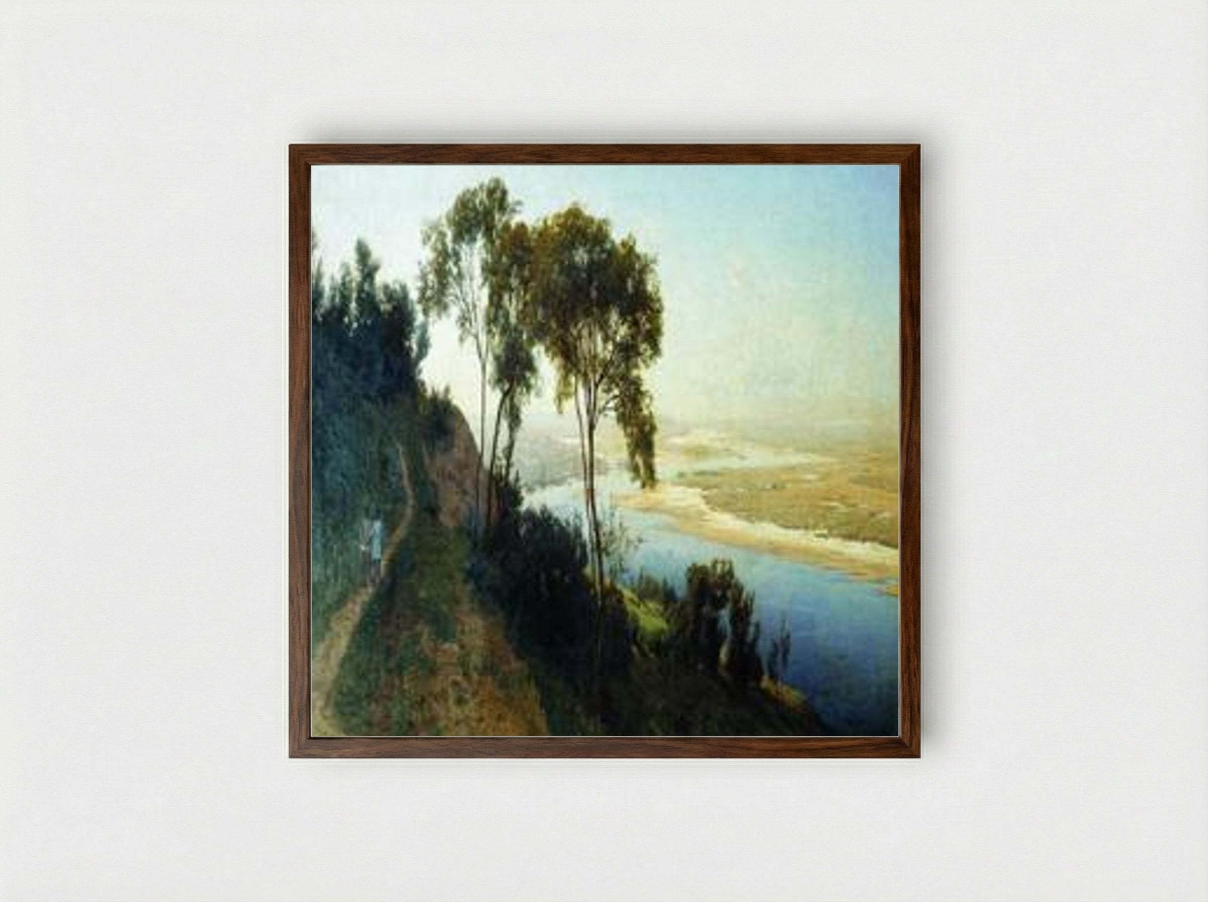 Vicinity of Kiev. Over the Dnieper - Volodymyr Orlovsky - Framed Print Dark Wood