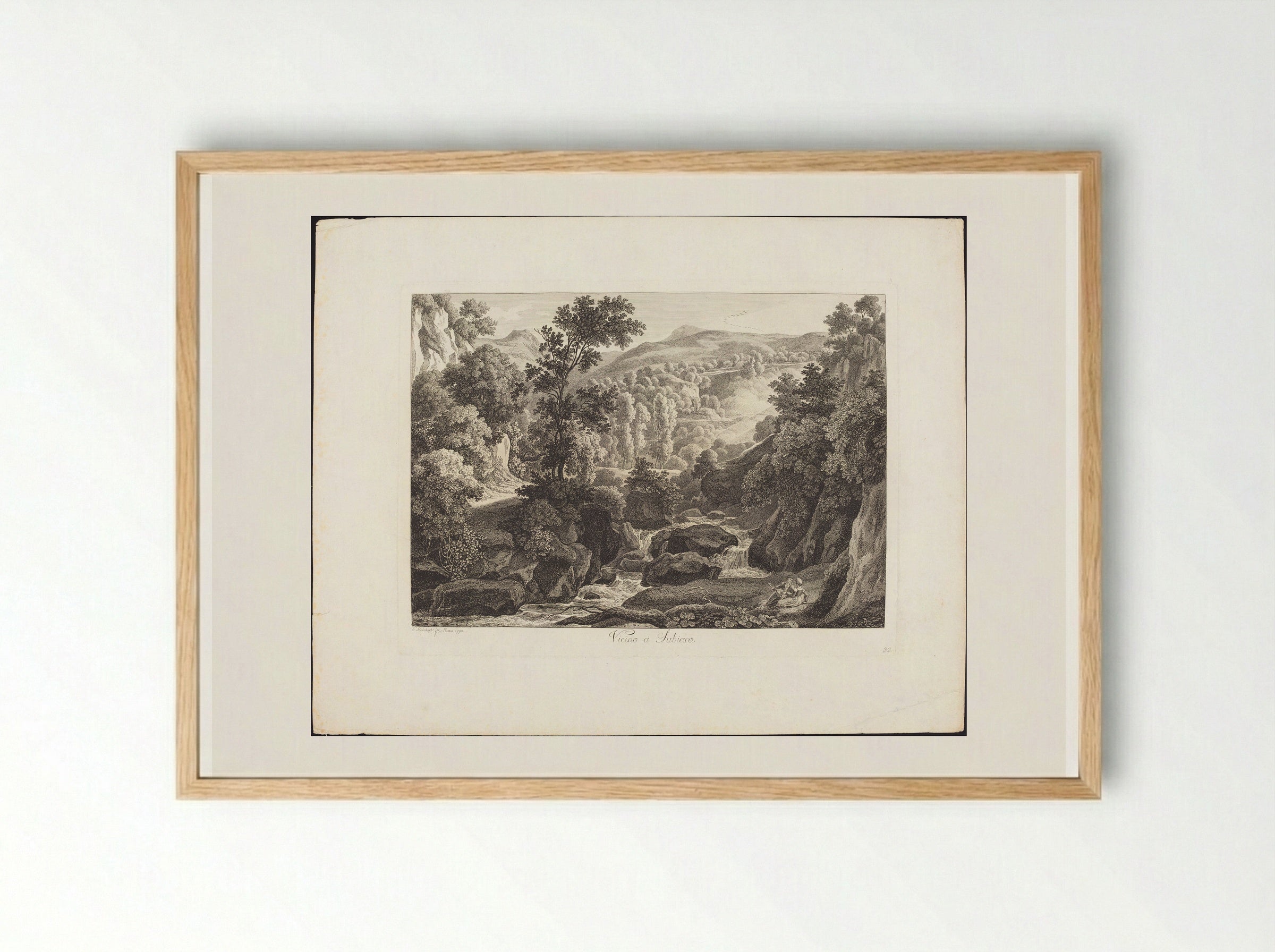 Vicino a Subiaco - Johann Christian Reinhart - Framed Print Wood