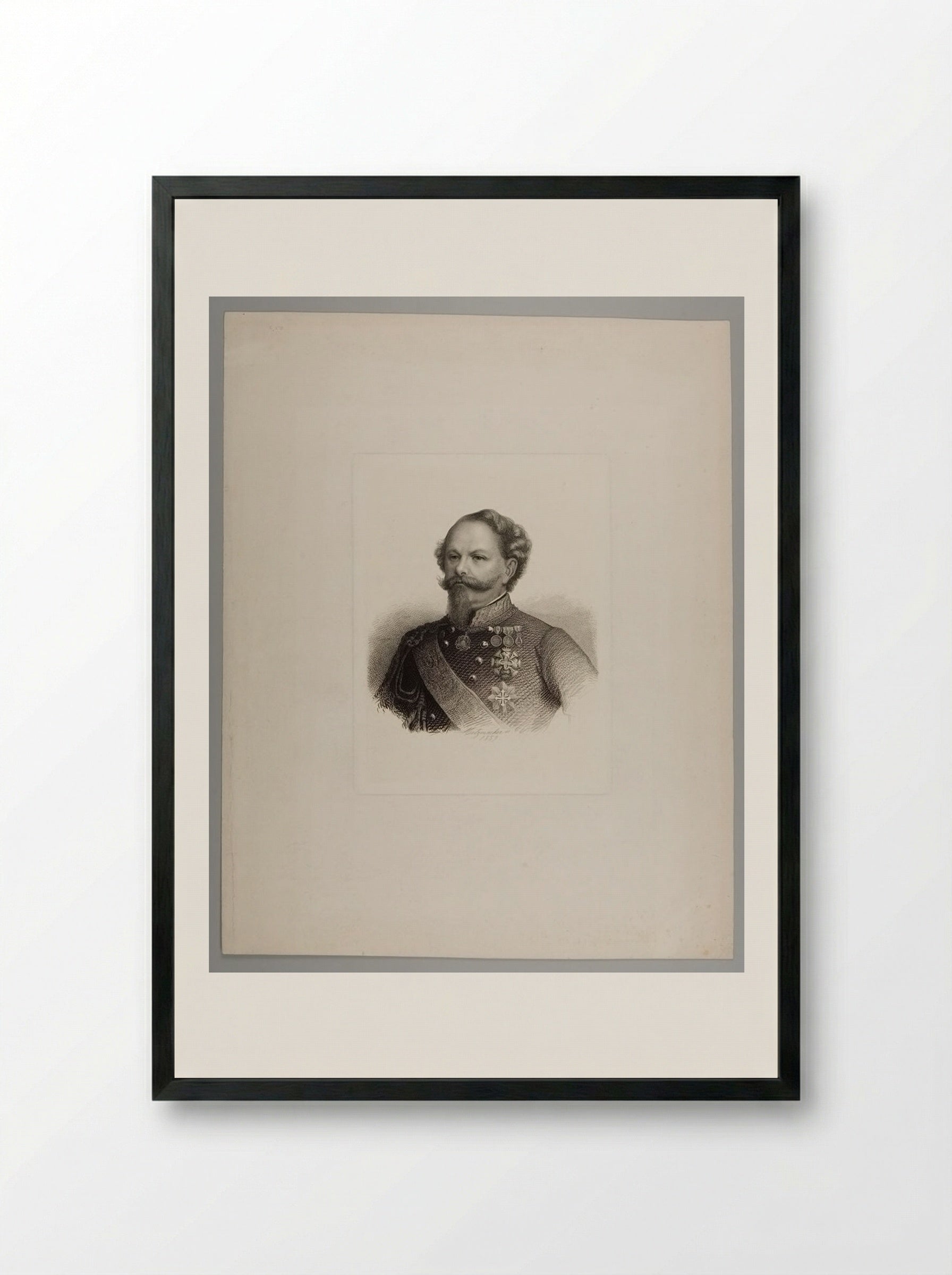 Victor Emmanuel II - Pierre Guillaume Metzmacher - Framed Print Black