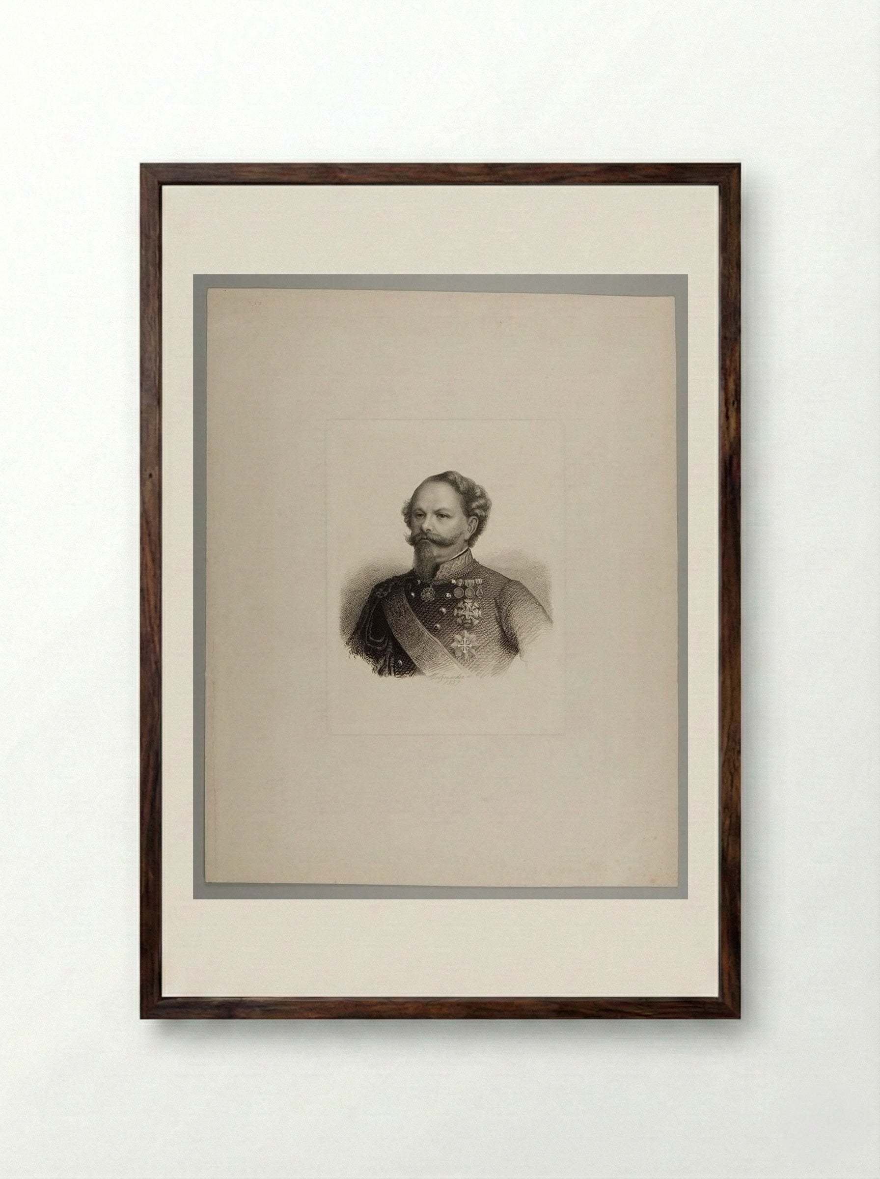 Victor Emmanuel II - Pierre Guillaume Metzmacher - Framed Print Dark Wood