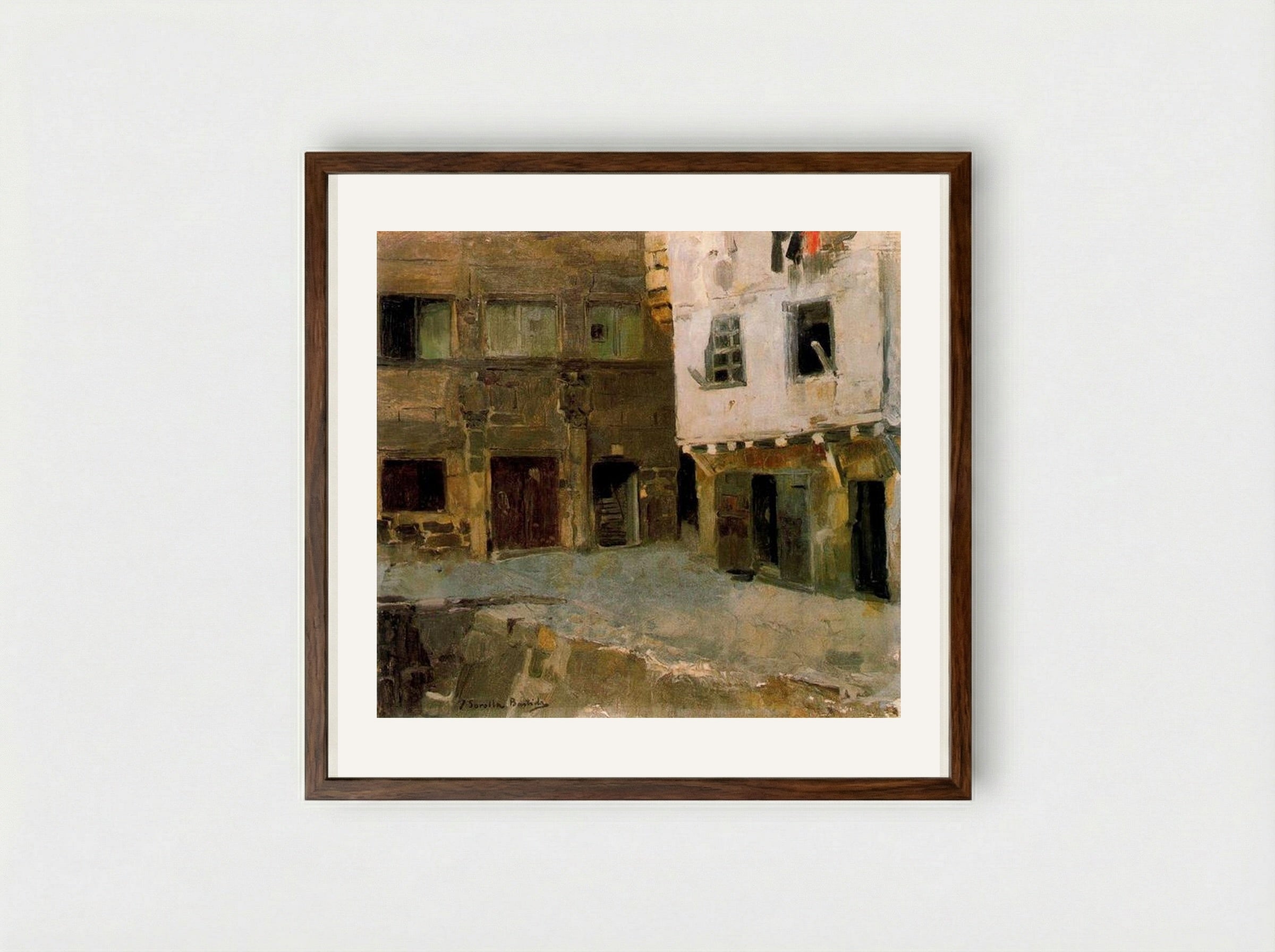Victor Hugo's House in Passages - Joaquín Sorolla - Framed Print Dark Wood