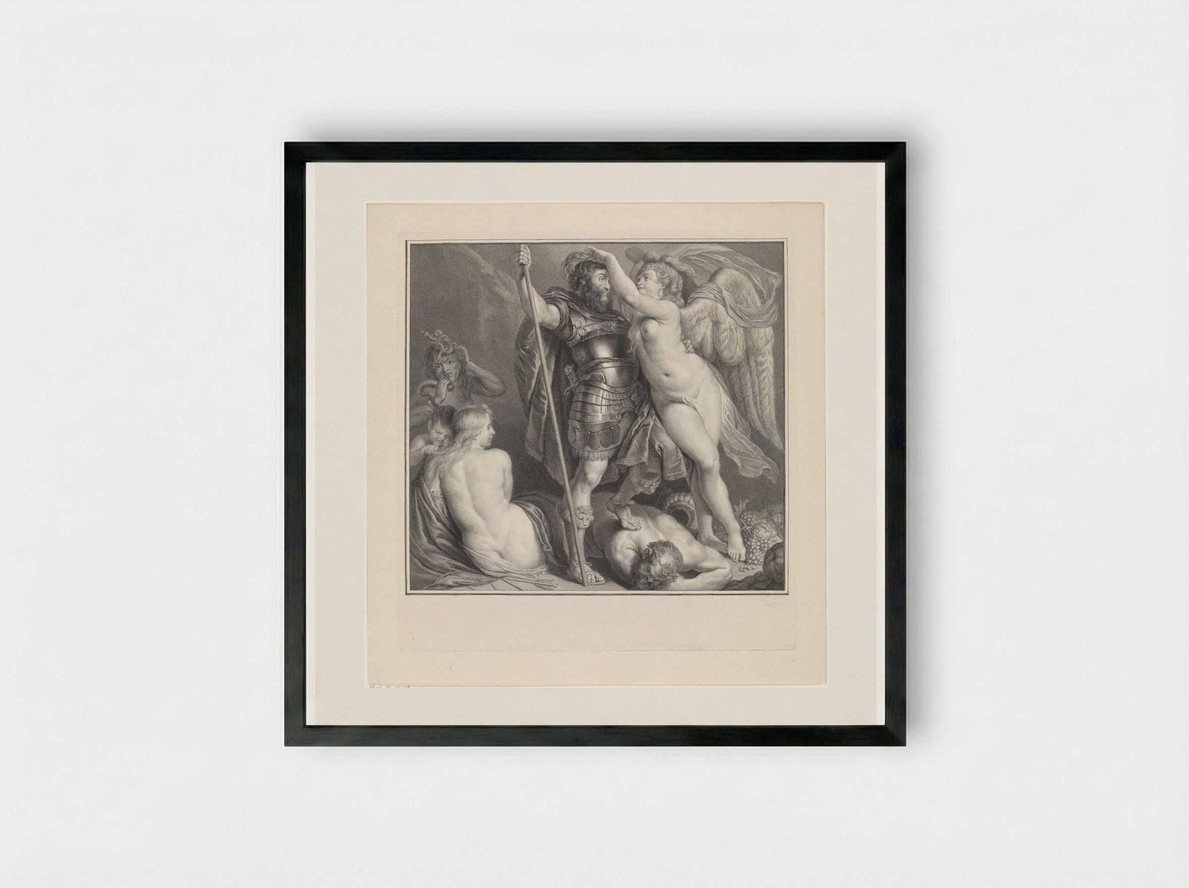 Victoria kroont een deugdzame held - Pieter Tanjé - Framed Print Black
