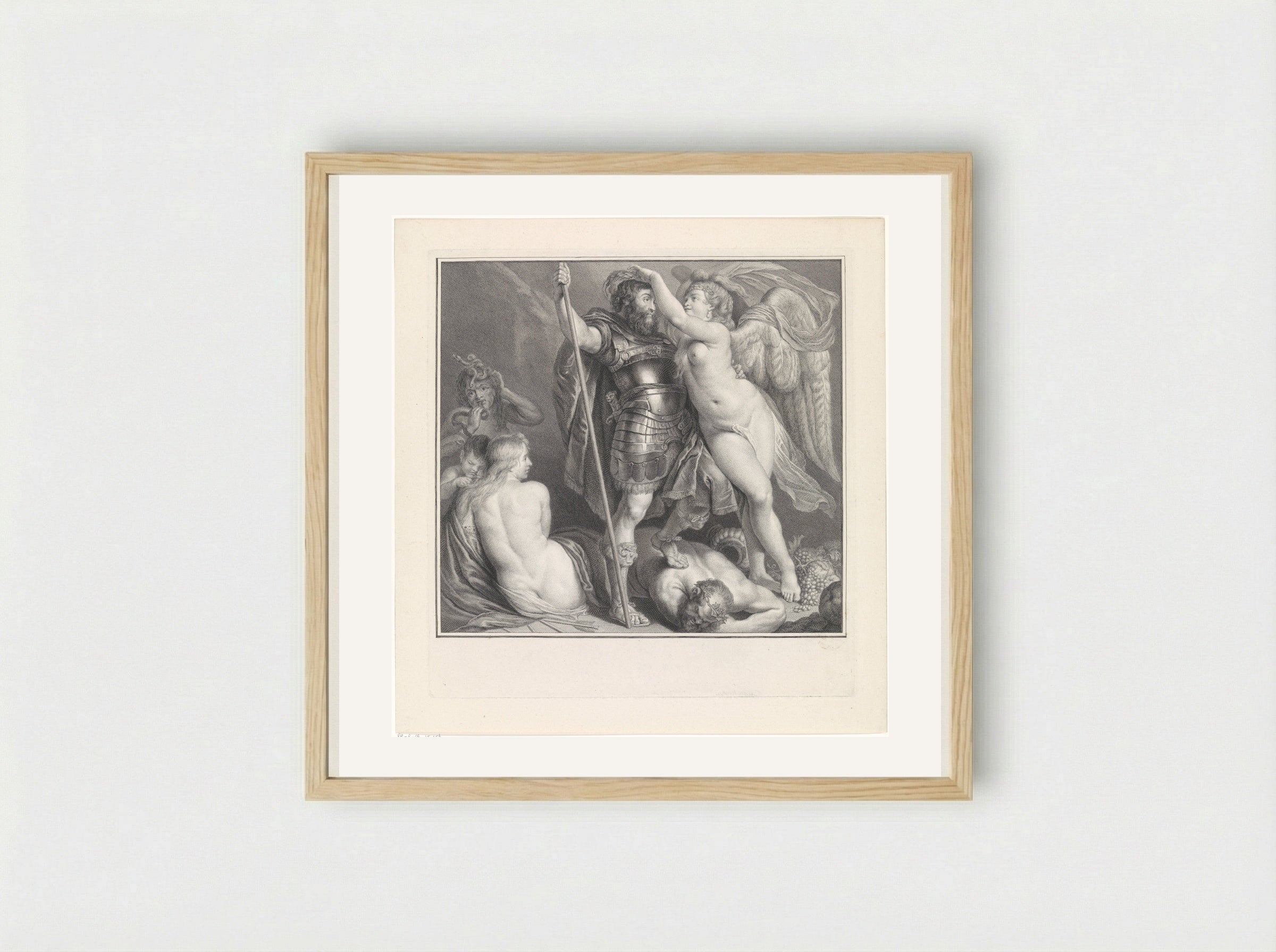 Victoria kroont een deugdzame held - Pieter Tanjé - Framed Print Wood