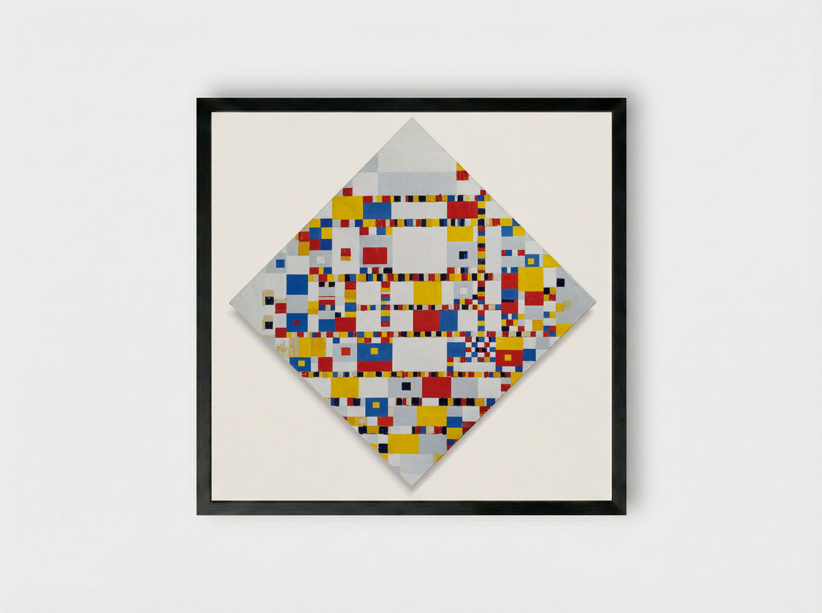 Victory Boogie Woogie - Piet Mondrian - Framed Print Black