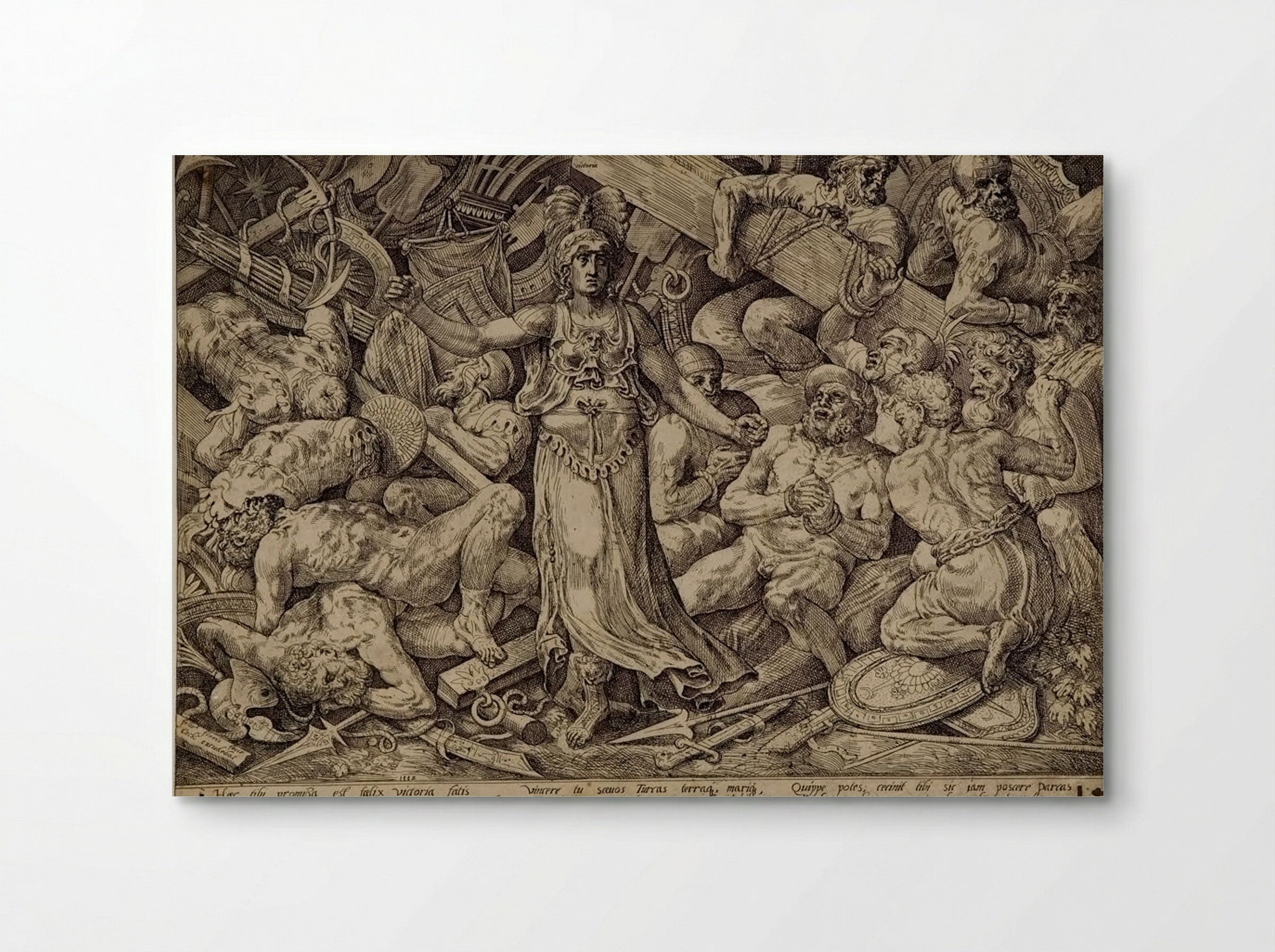 Victory Surrounded by Corpses, Prisoners, and Trophies - Frans Floris - Poster