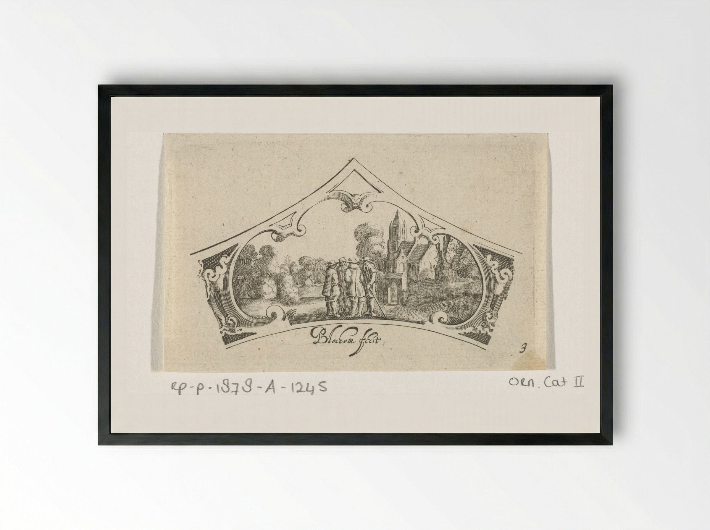 Vier converserende mannen - Claes Jansz. Visscher (II) - Framed Print Black