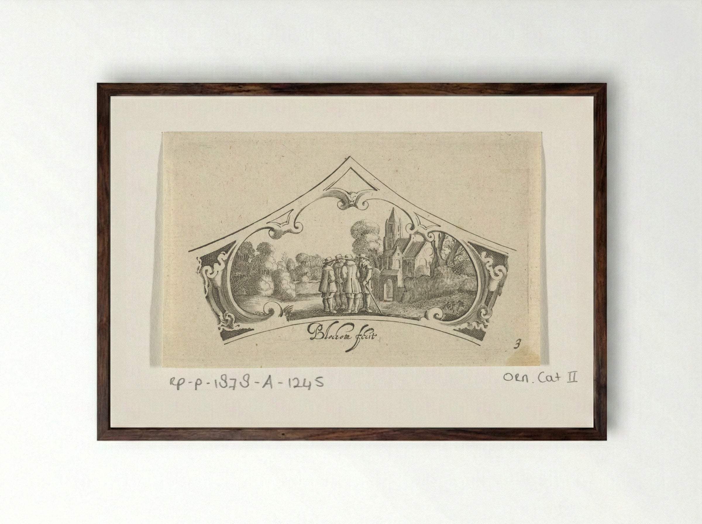 Vier converserende mannen - Claes Jansz. Visscher (II) - Framed Print Dark Wood