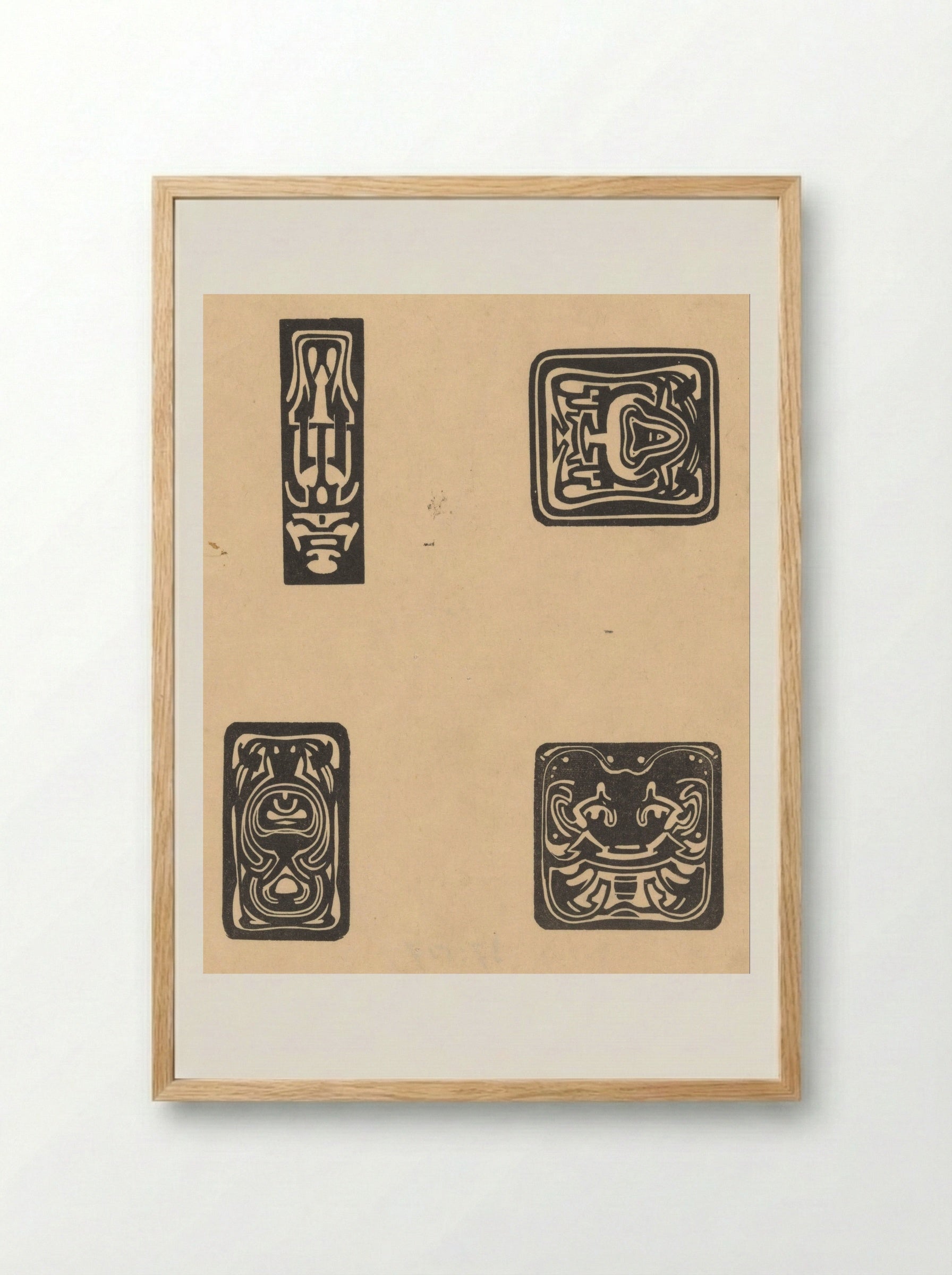 Vier ex librissen (Four Bookplates) - Johannes Josephus Aarts - Framed Print Wood