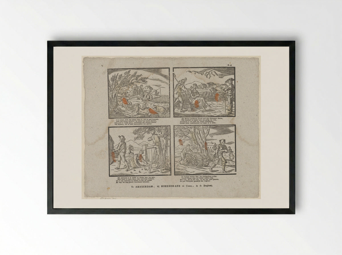 Vier jaargetijden (The Four Seasons) - Jan de Lange (II) - Framed Print Black