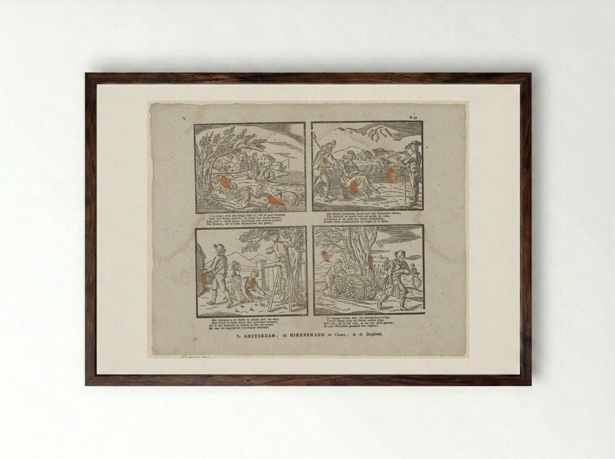 Vier jaargetijden (The Four Seasons) - Jan de Lange (II) - Framed Print Dark Wood